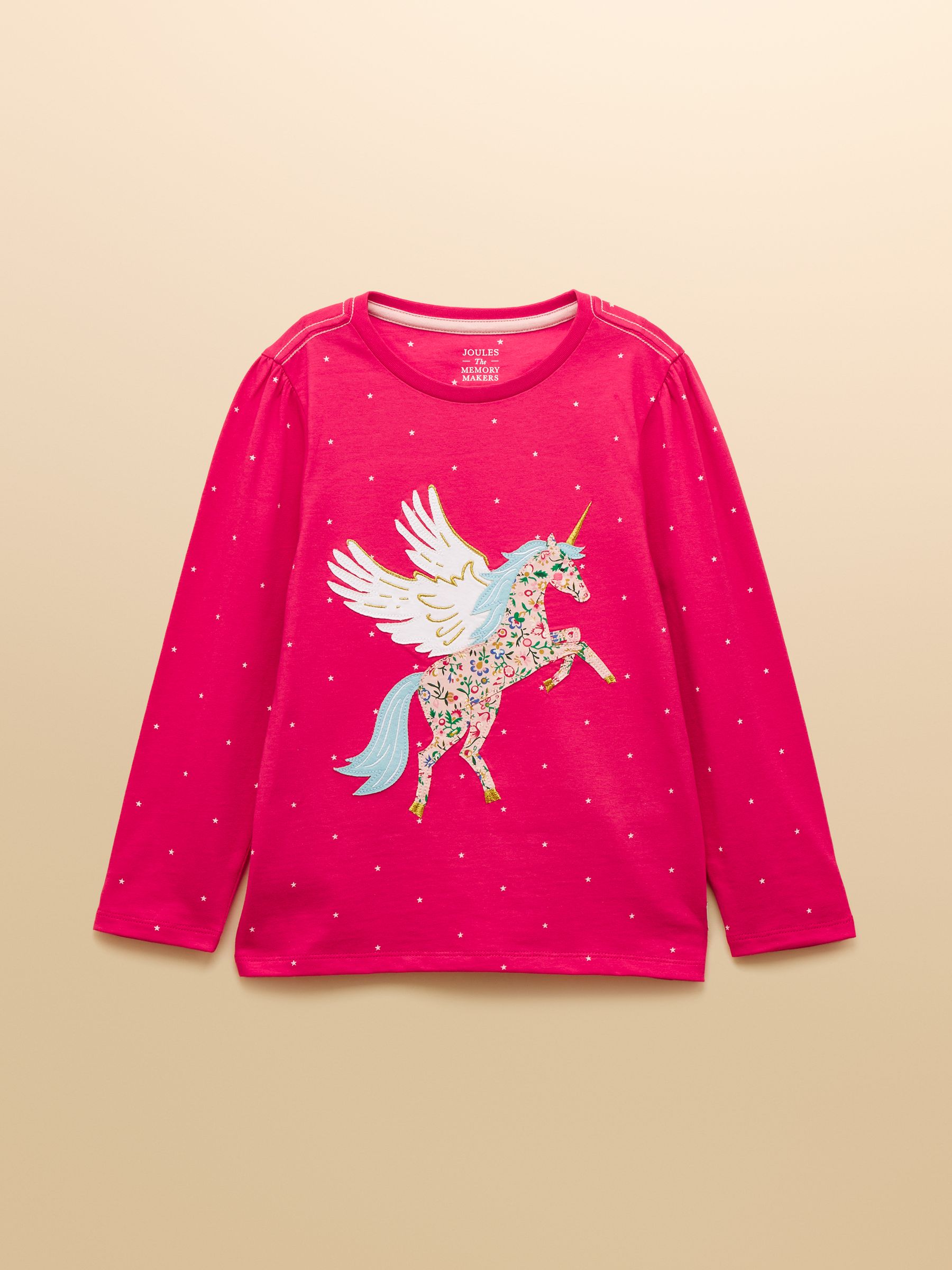 Girls' Ava Pink Pegasus Applique Long Sleeve Top - Image 1 of 4