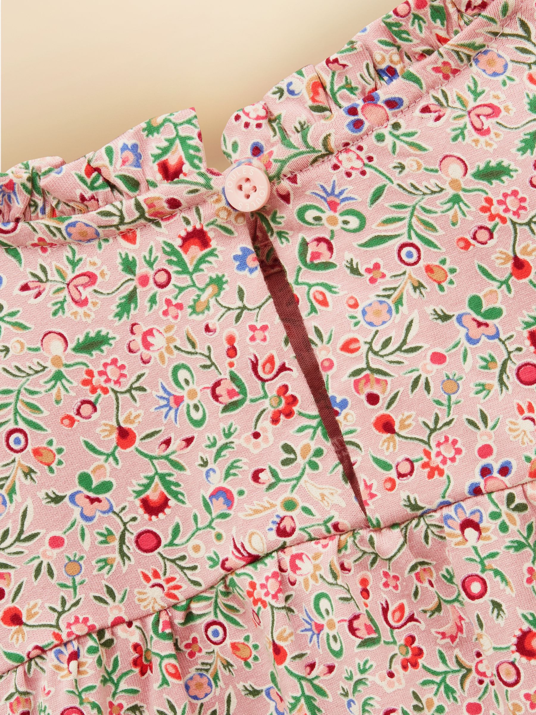 Girls' Flutter Pink Ditsy Long Sleeve Cotton Top - Image 5 of 5