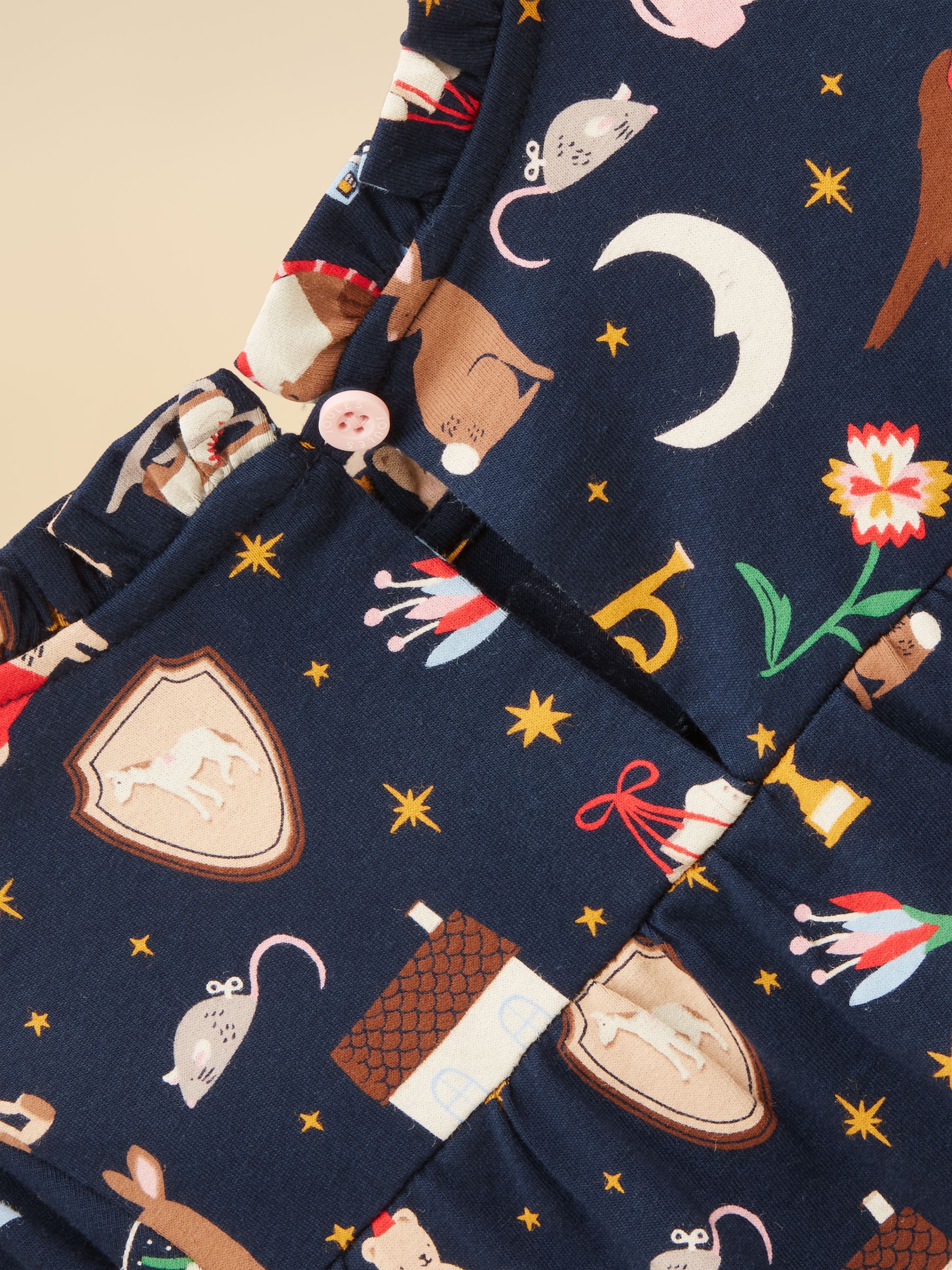 Girls' Flutter Navy Blue Long Sleeve Cotton Top - Image 5 of 5