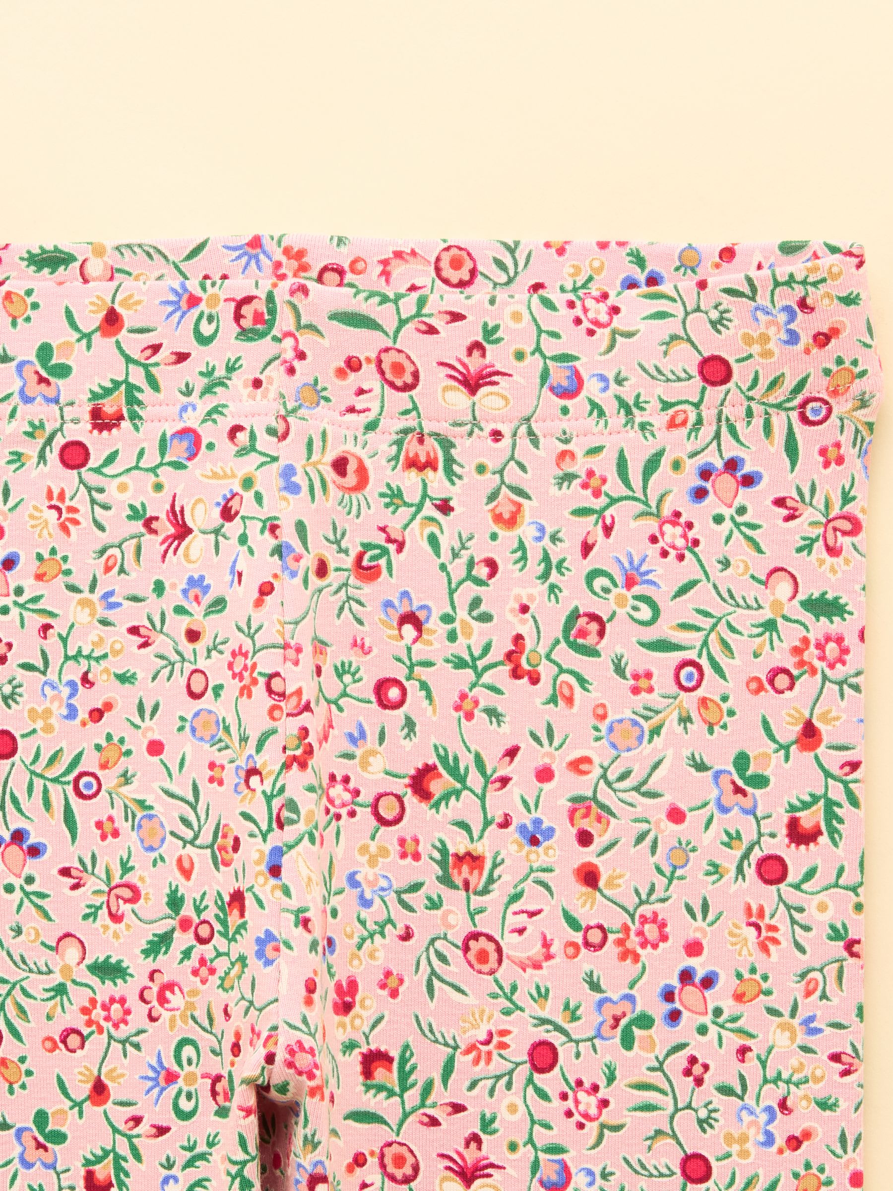 Girls' Deedee Pink Ditsy Print Jersey Leggings - Image 4 of 4