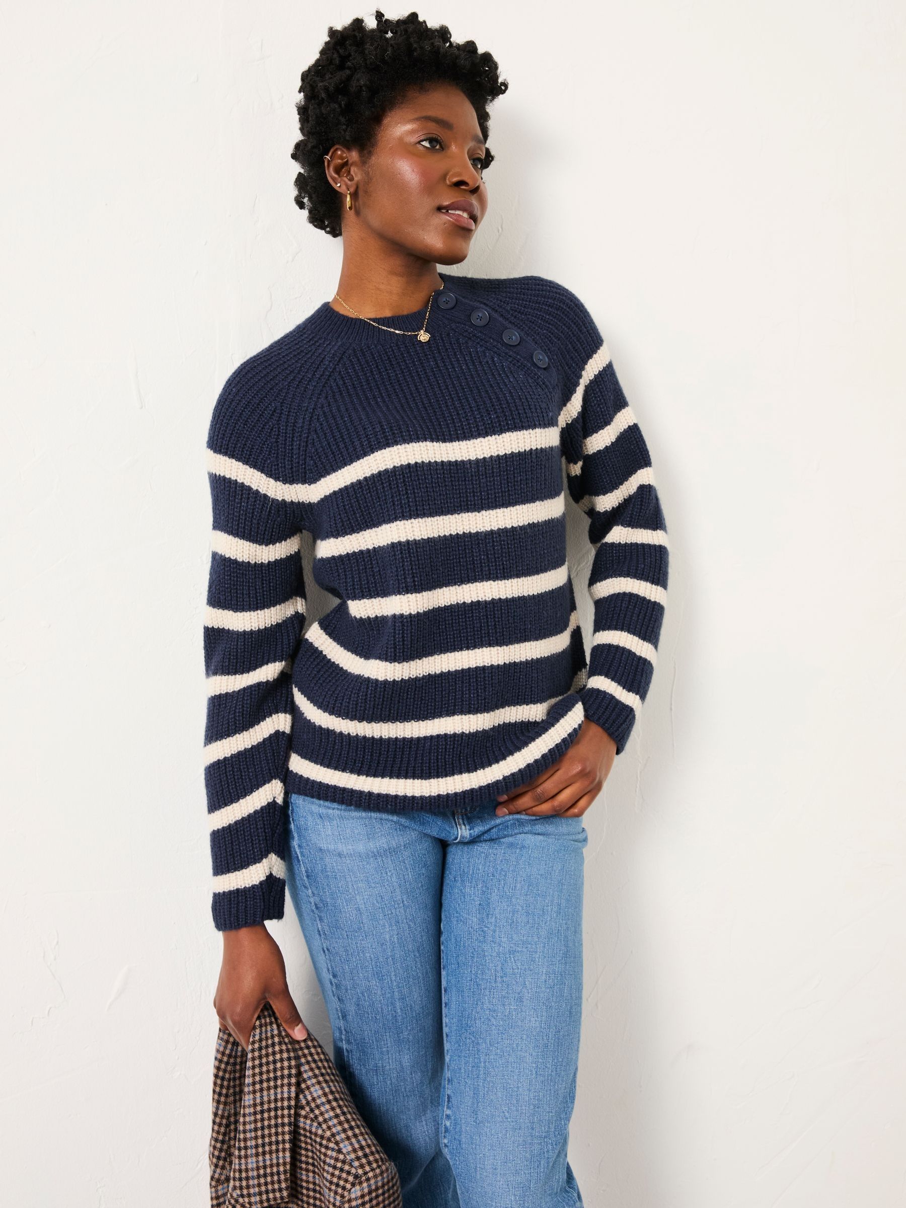 Navy Breton Stripe Knitted Jumper - Image 3 of 6