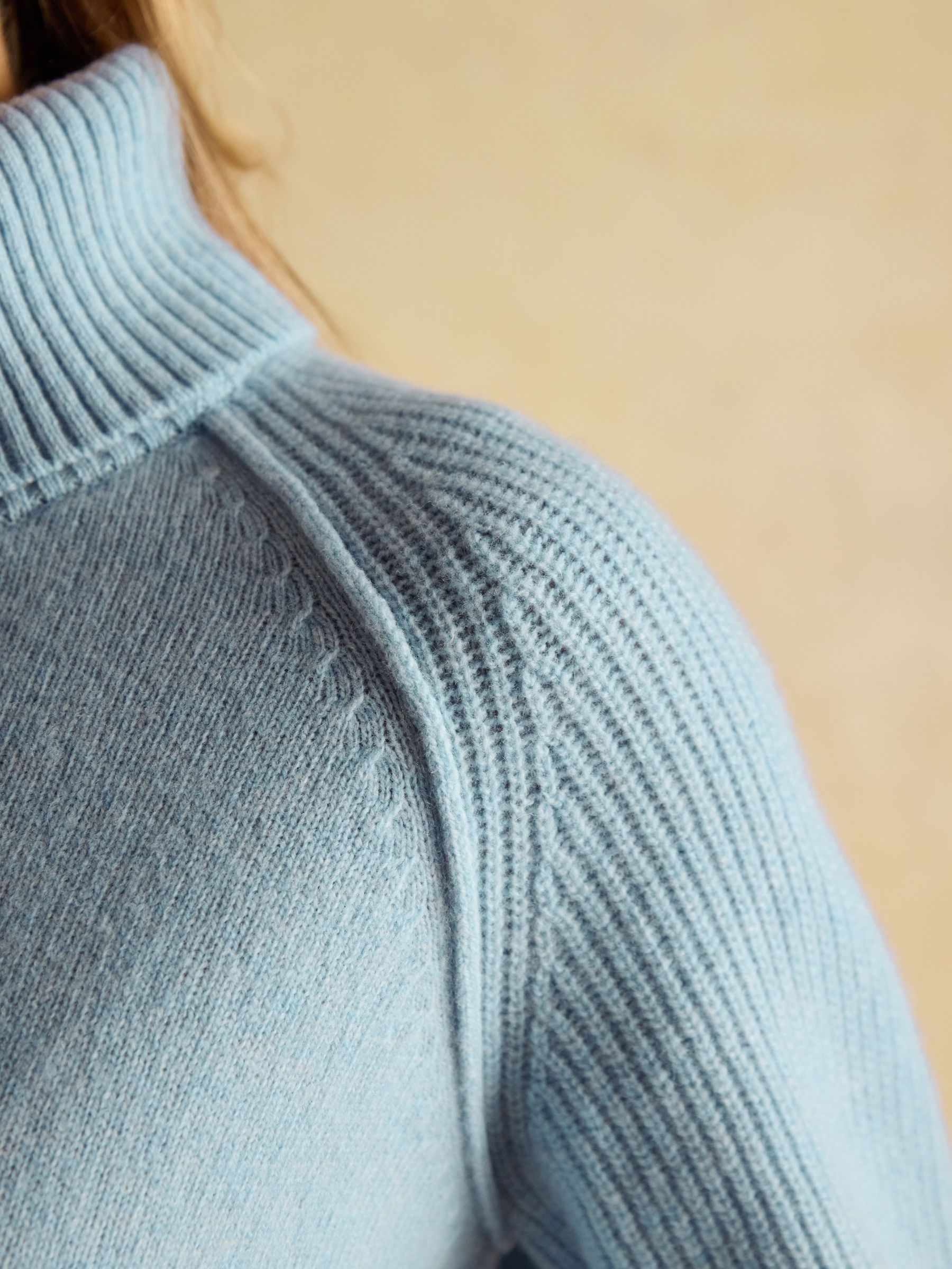 May Blue 100% Merino Wool Jumper with Detachable Roll Neck - Image 9 of 10