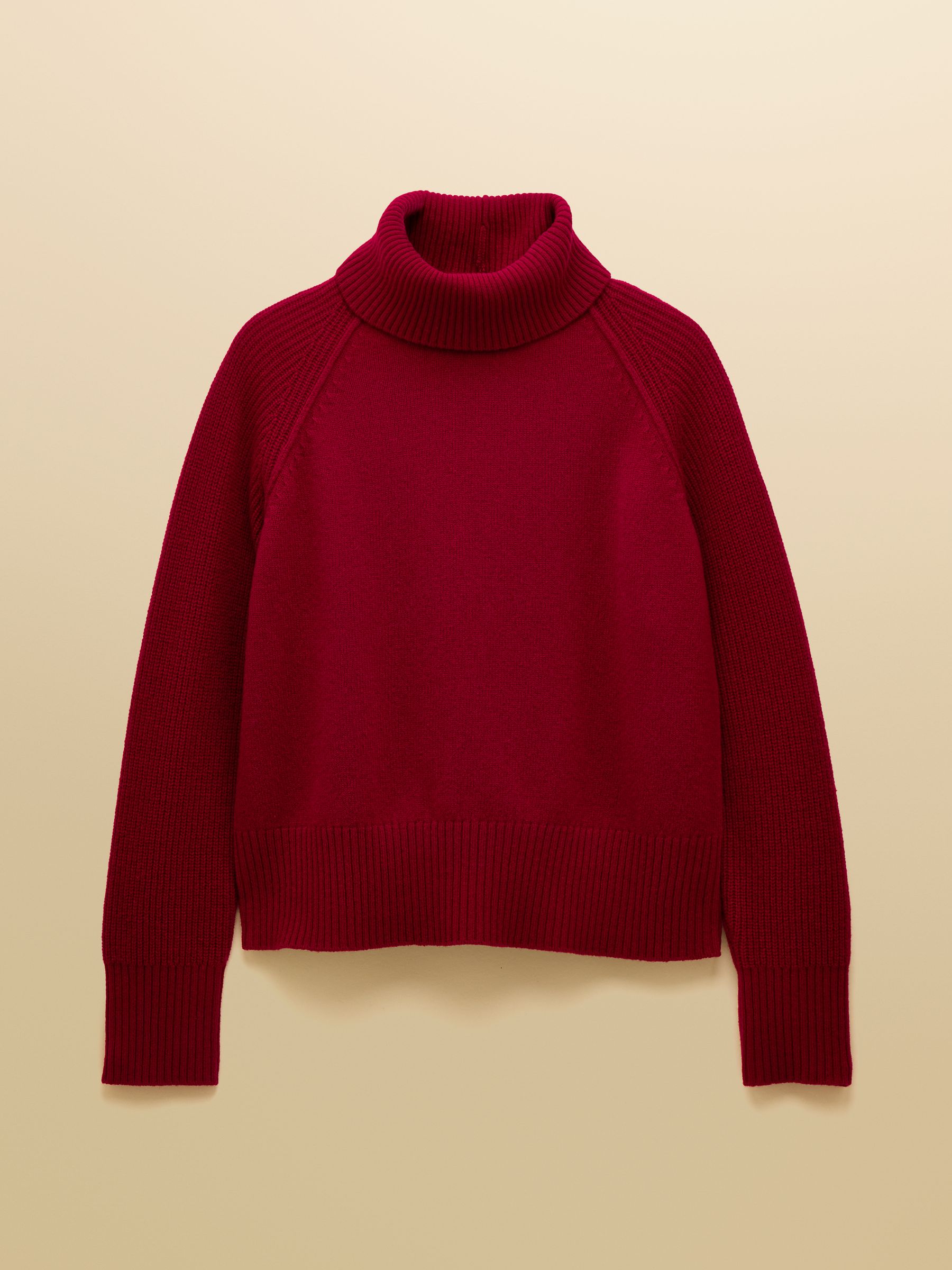 May Wine Red 100% Merino Wool Jumper with Detachable Roll Neck - Image 10 of 10