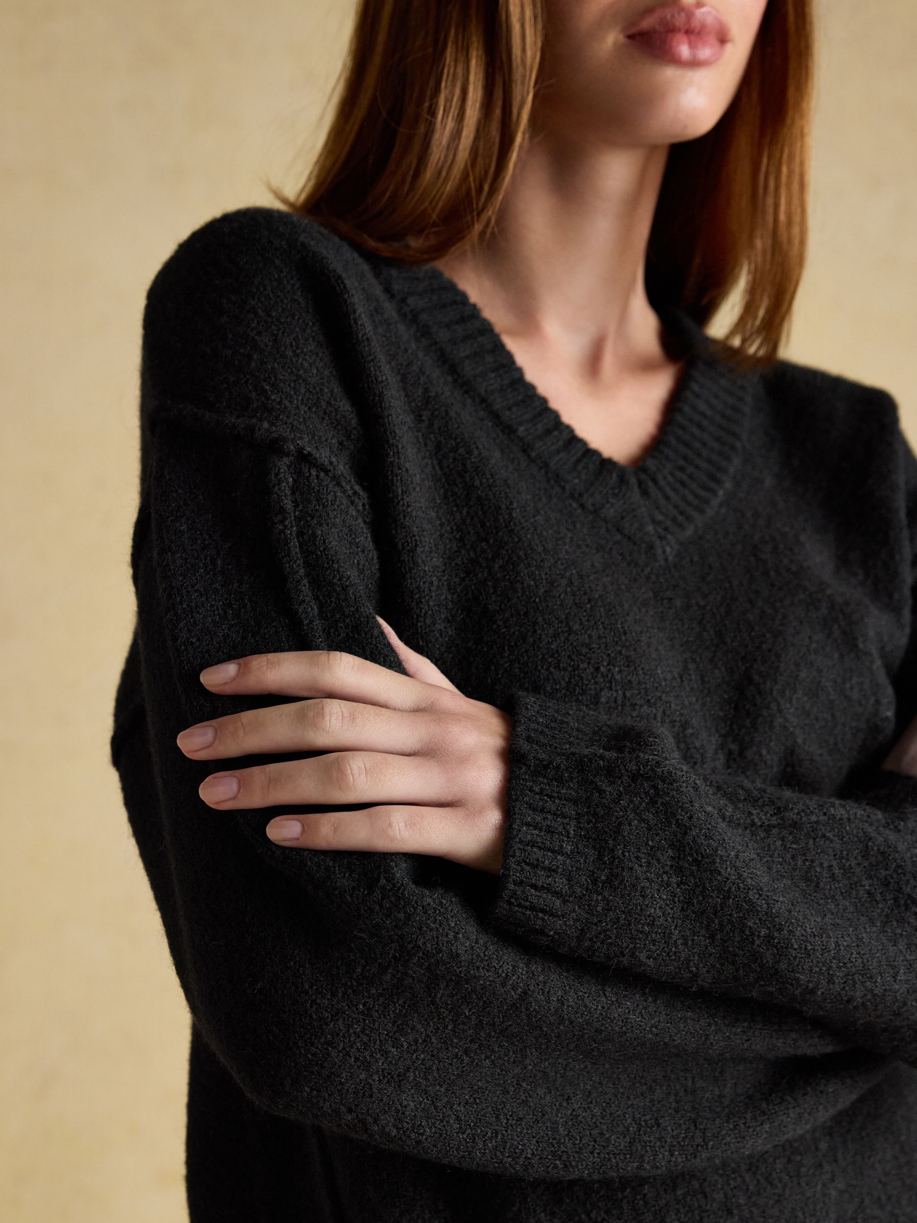 Hannah Black V-Neck Relaxed Fit Jumper - Image 4 of 8