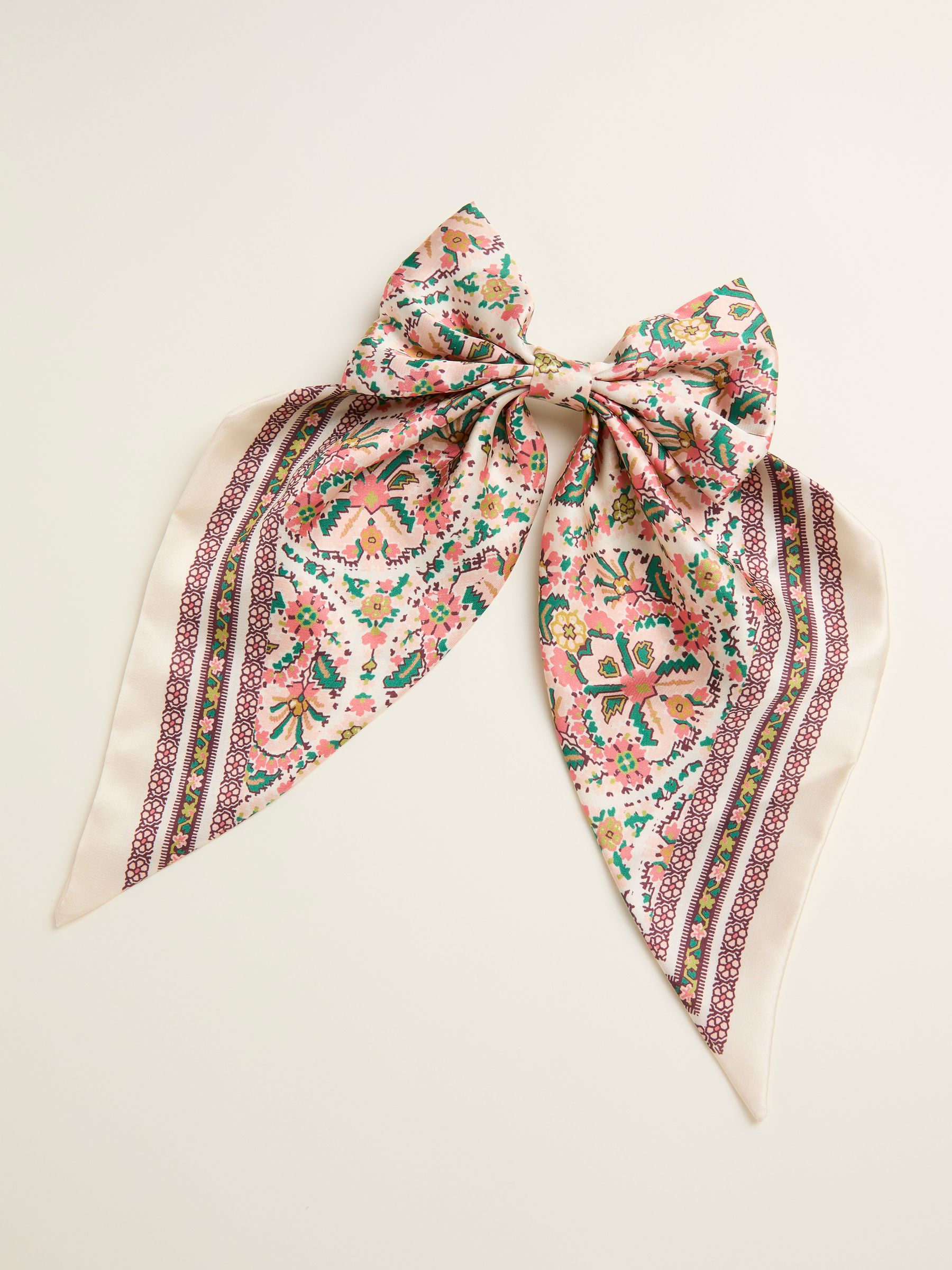 Chalk White Ornate Paisley Hair Bow - Image 1 of 2 Chalk White Ornate Paisley Hair Bow - Image 1 of 2