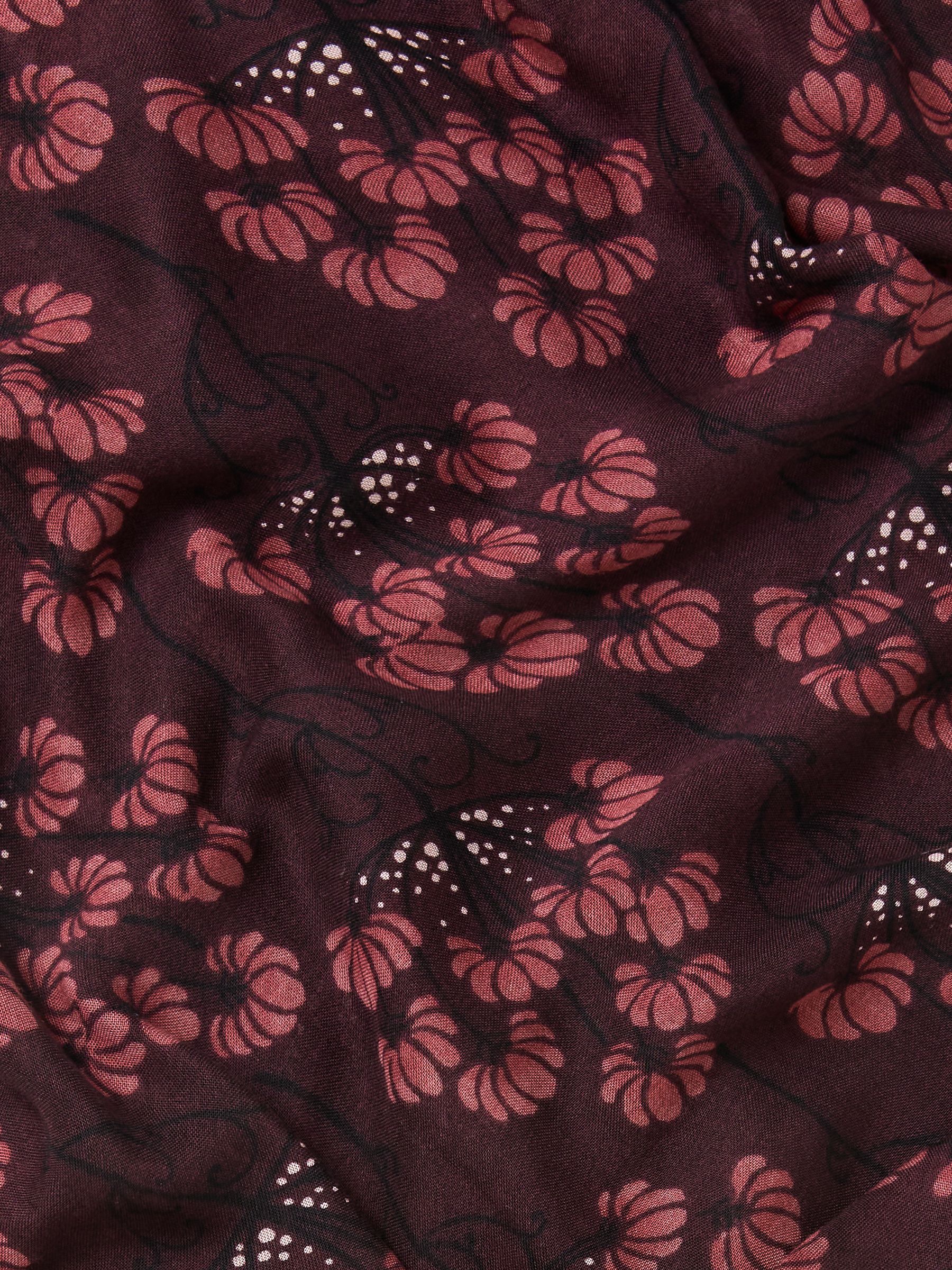 Burgundy Red Meadow Floral Scarf - Image 2 of 2
