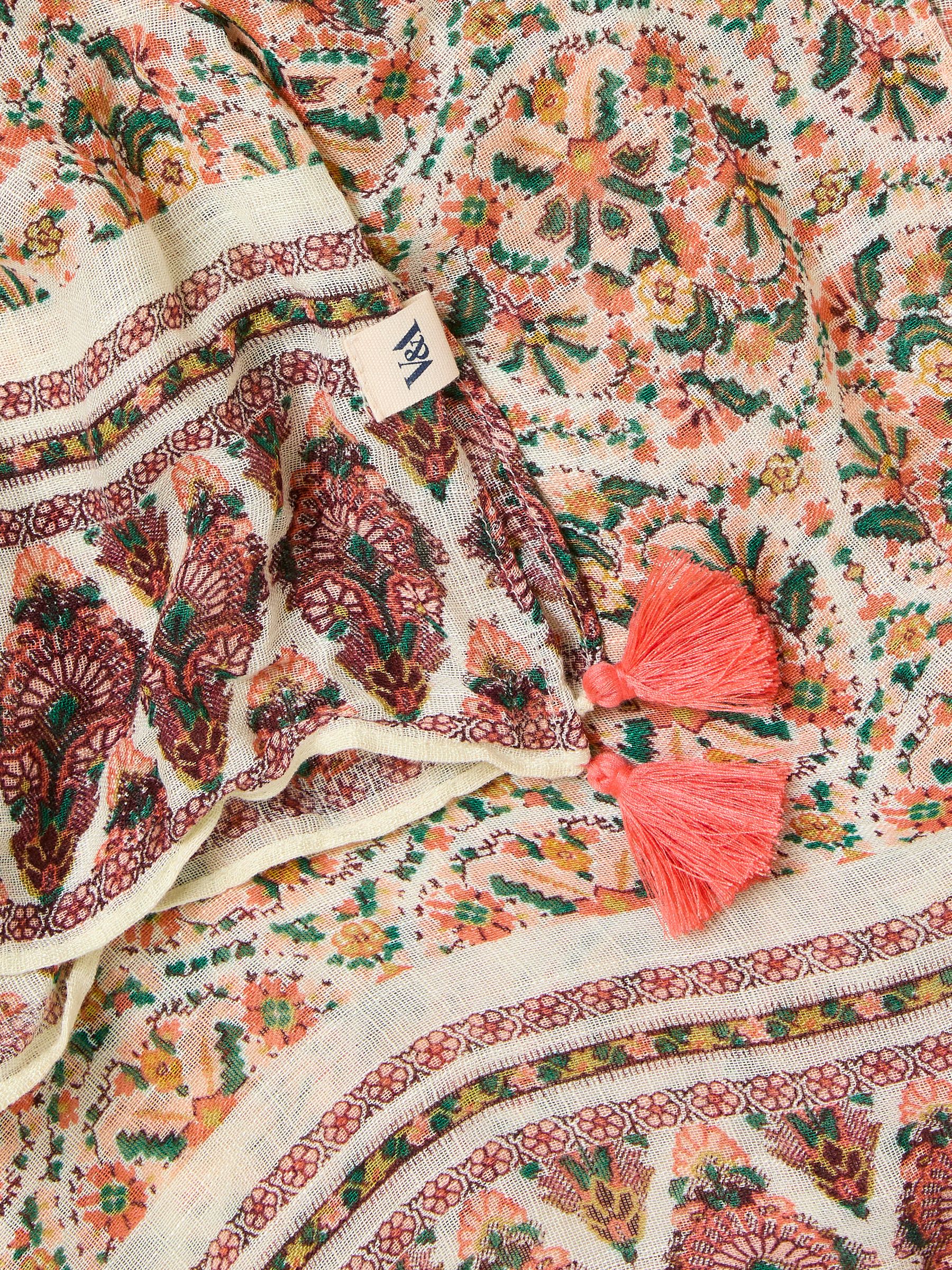 Chalk White Ornate Paisley Scarf - Image 2 of 2