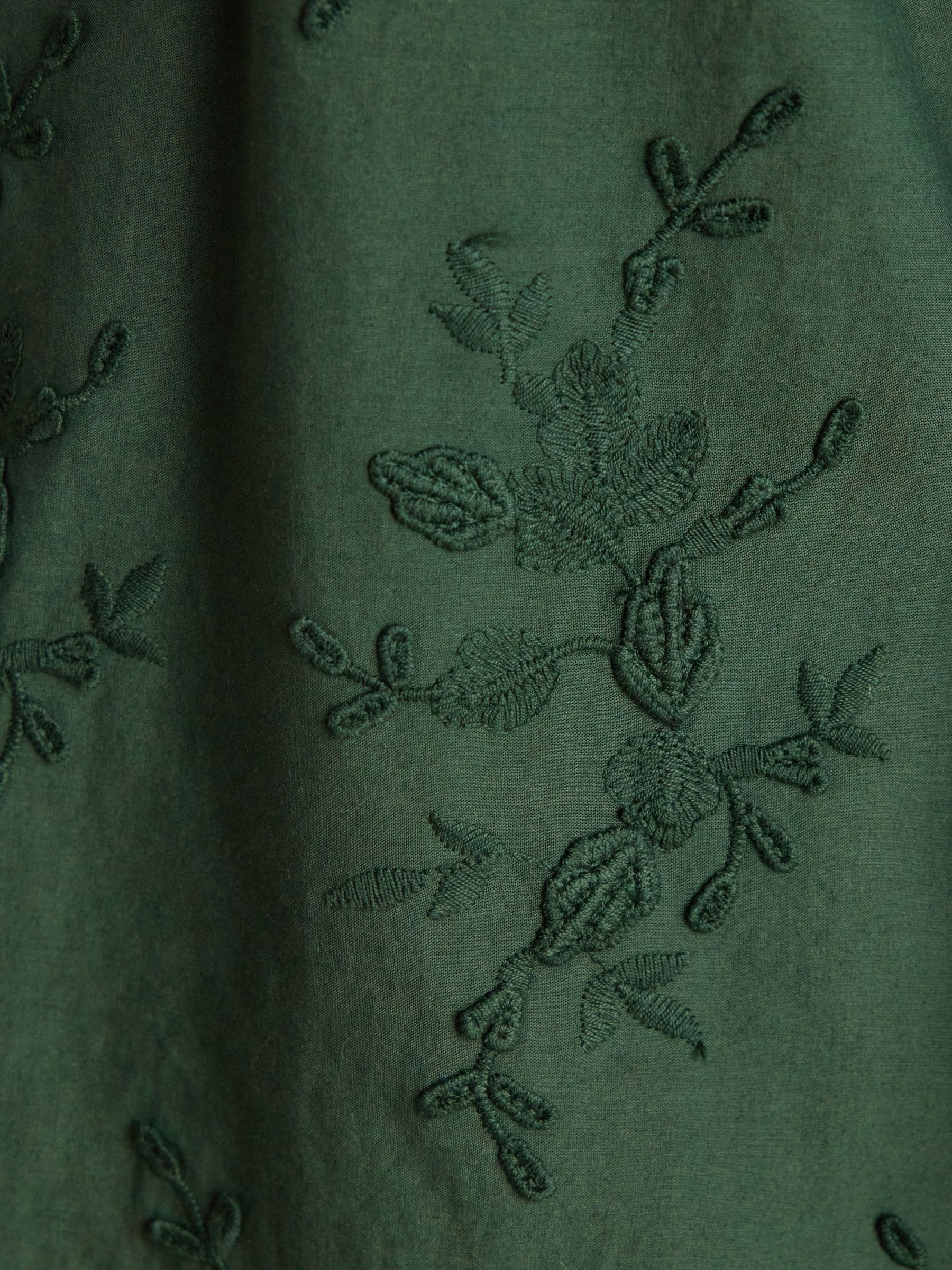 Melanie Green Embroidered Ruffle Blouse - Image 6 of 7