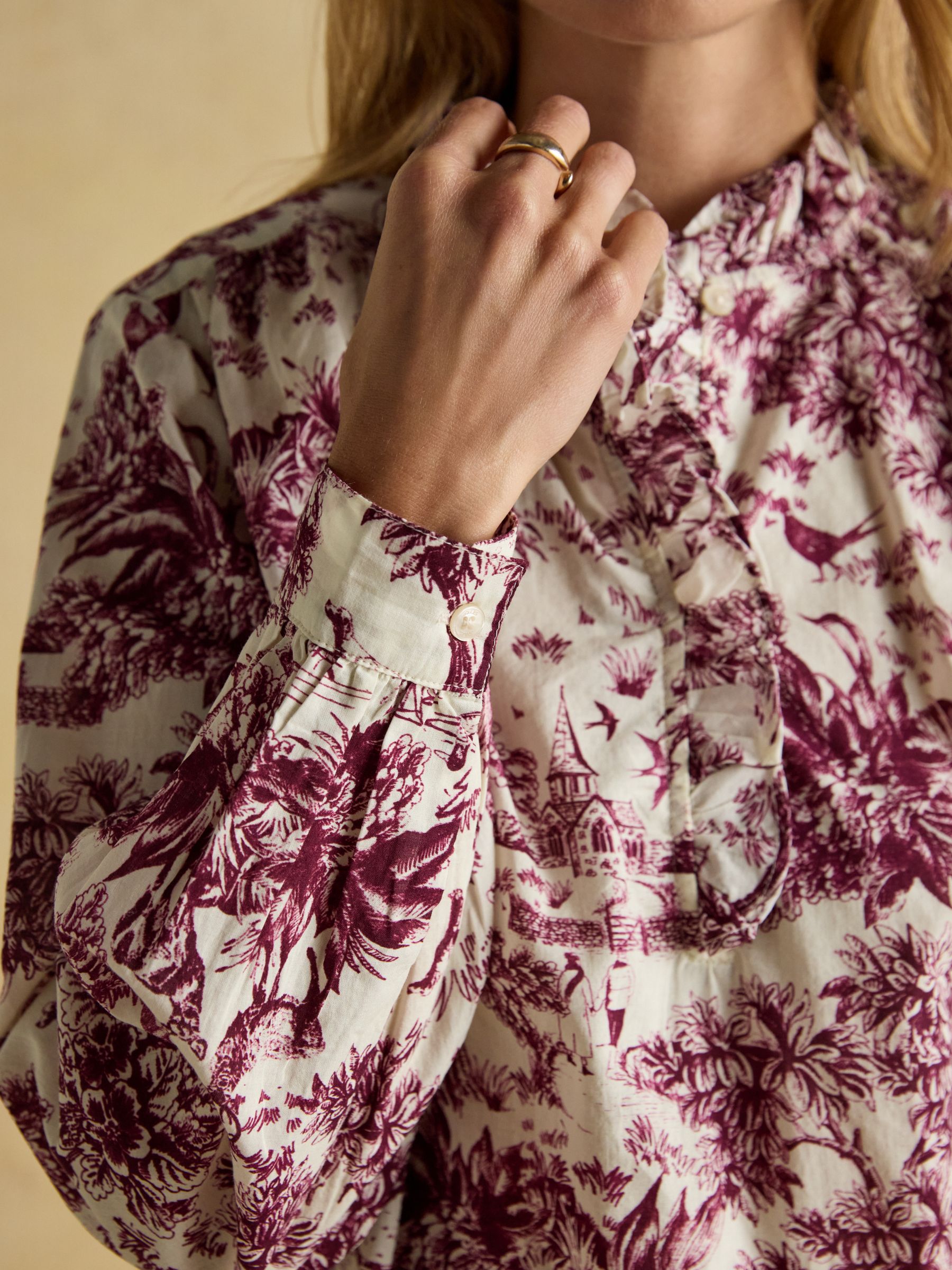 Melanie Berry/Ecru Ruffle Blouse - Image 5 of 8