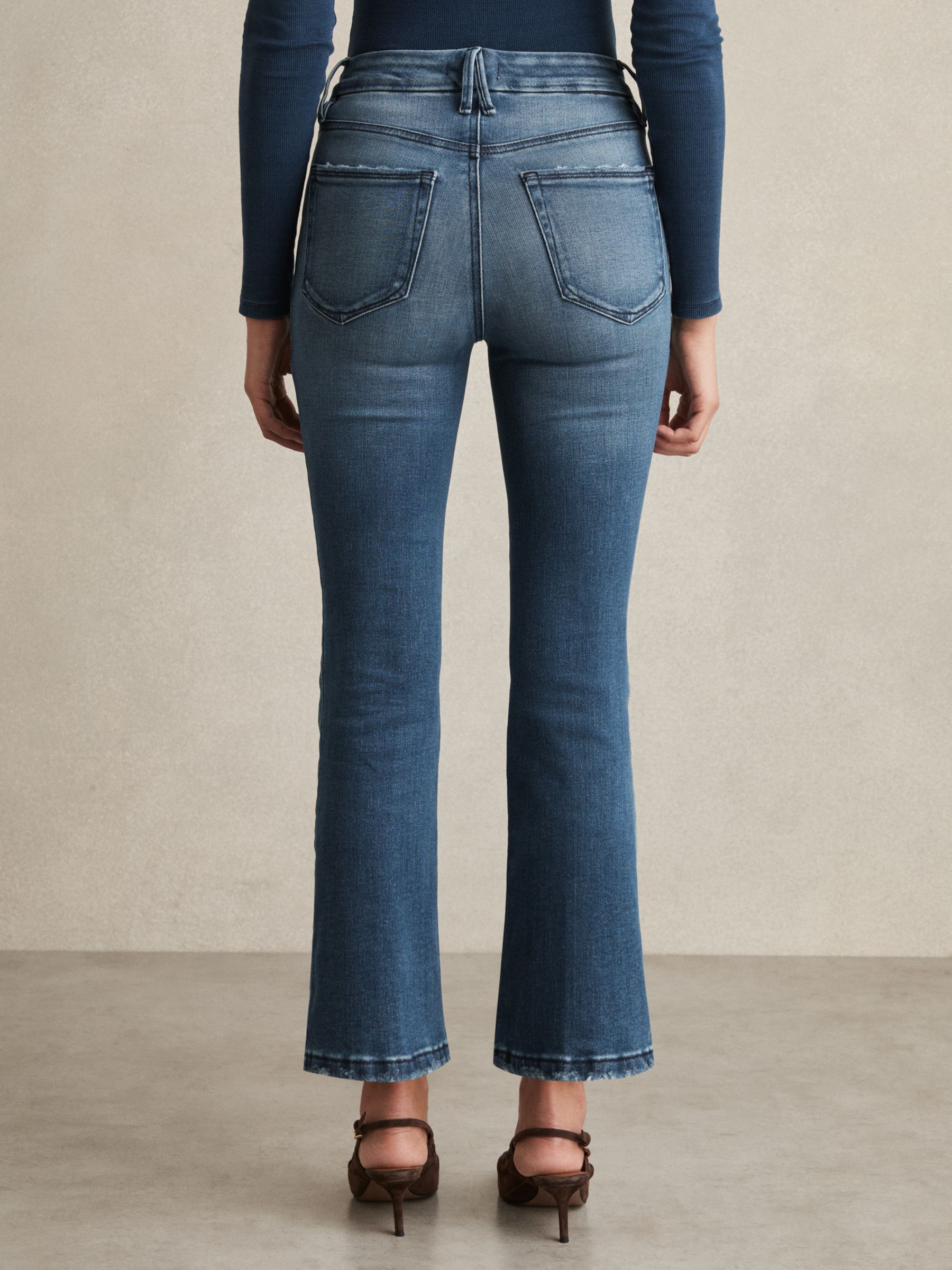 Cropped Bootcut Jeans in Indigo - Image 5 of 7