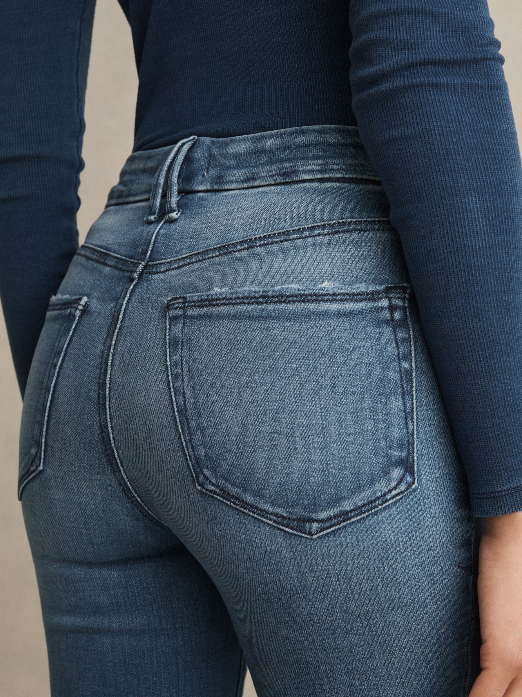 Cropped Bootcut Jeans in Indigo - Image 6 of 7