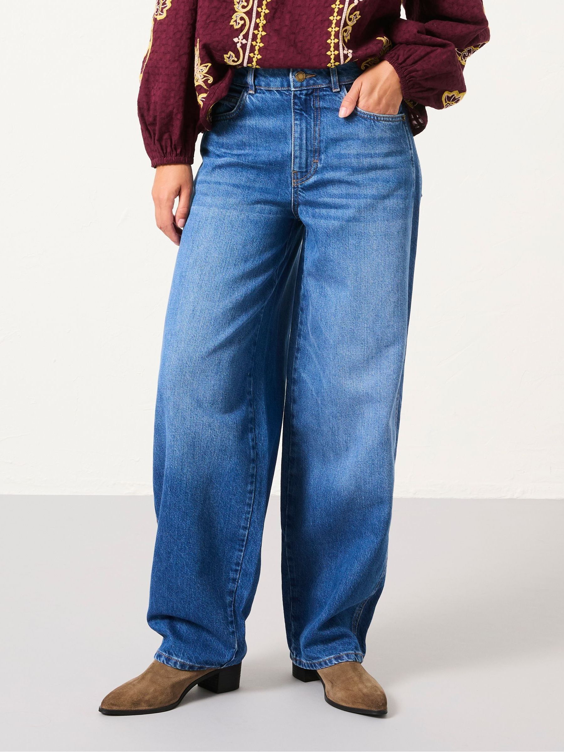 Blue Denim Willow Wide Leg Jeans - Image 1 of 7