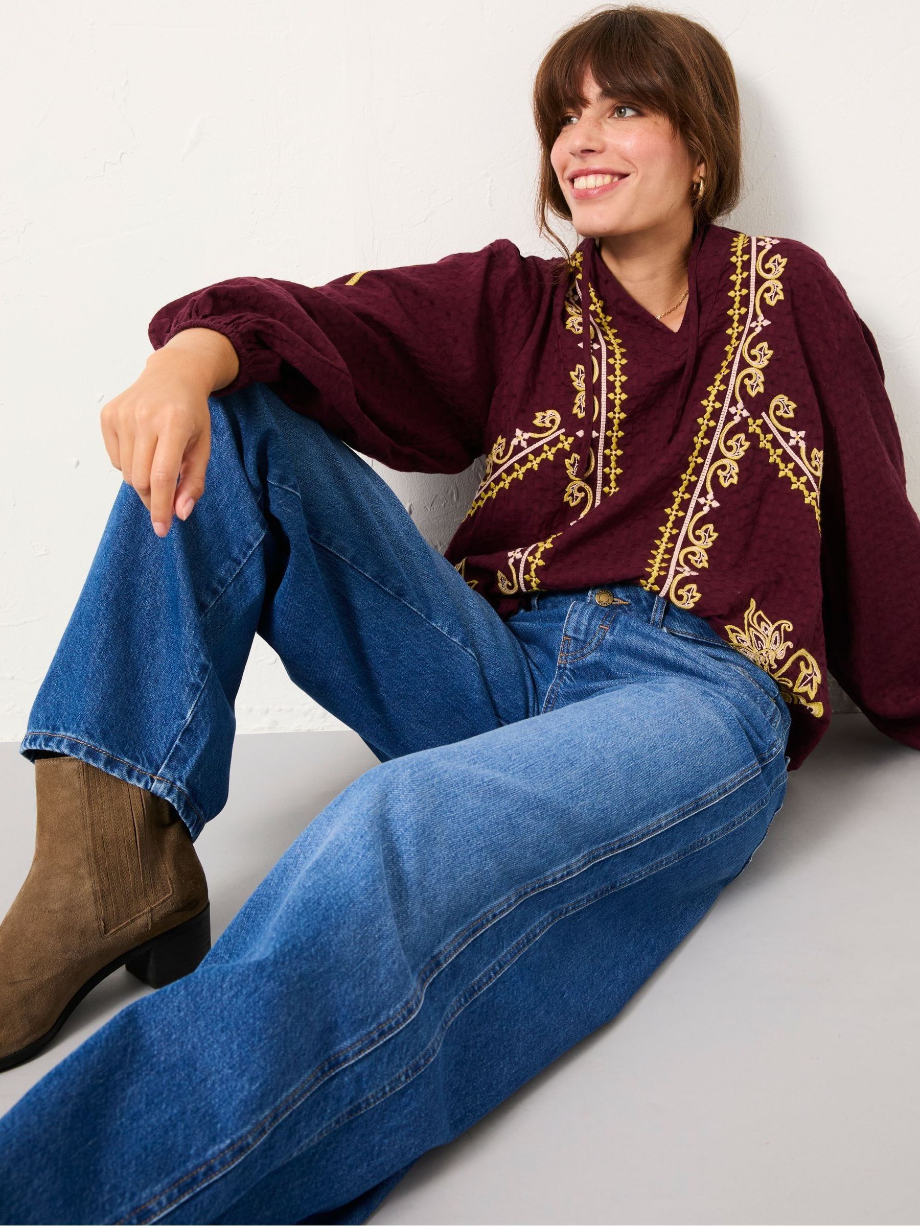 Blue Denim Willow Wide Leg Jeans - Image 5 of 7
