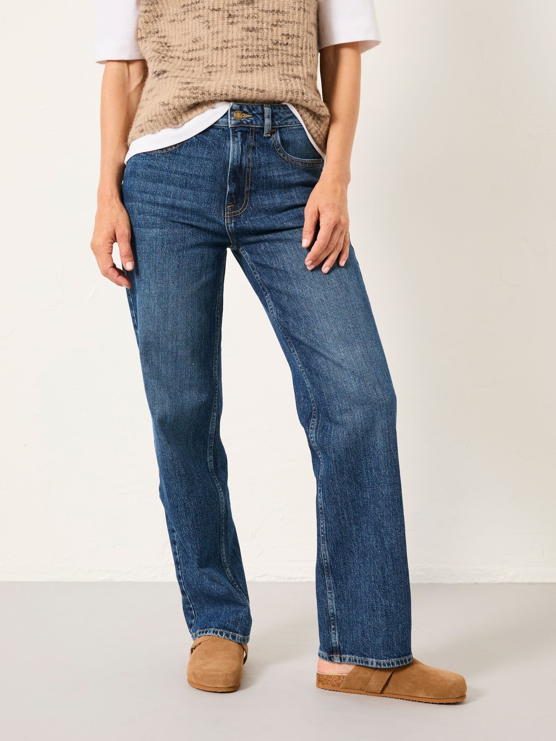 Filby Blue Denim Relaxed Straight Jeans | FatFace