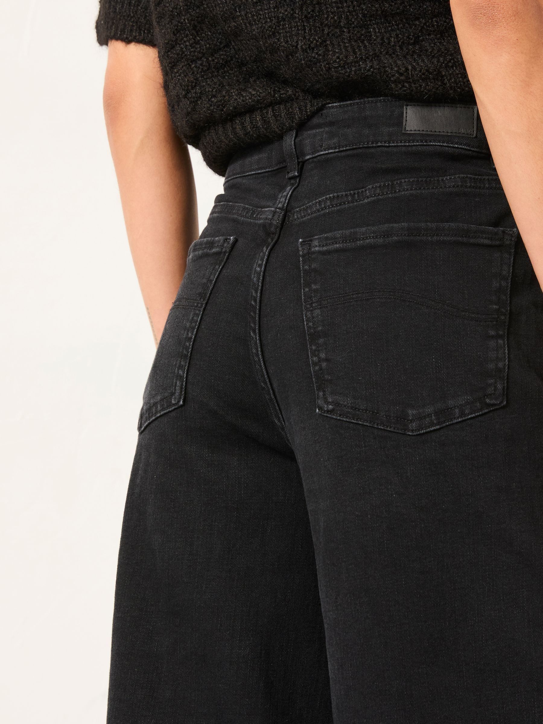 Welling Black Wide Leg Wide Leg Jeans | FatFace USA