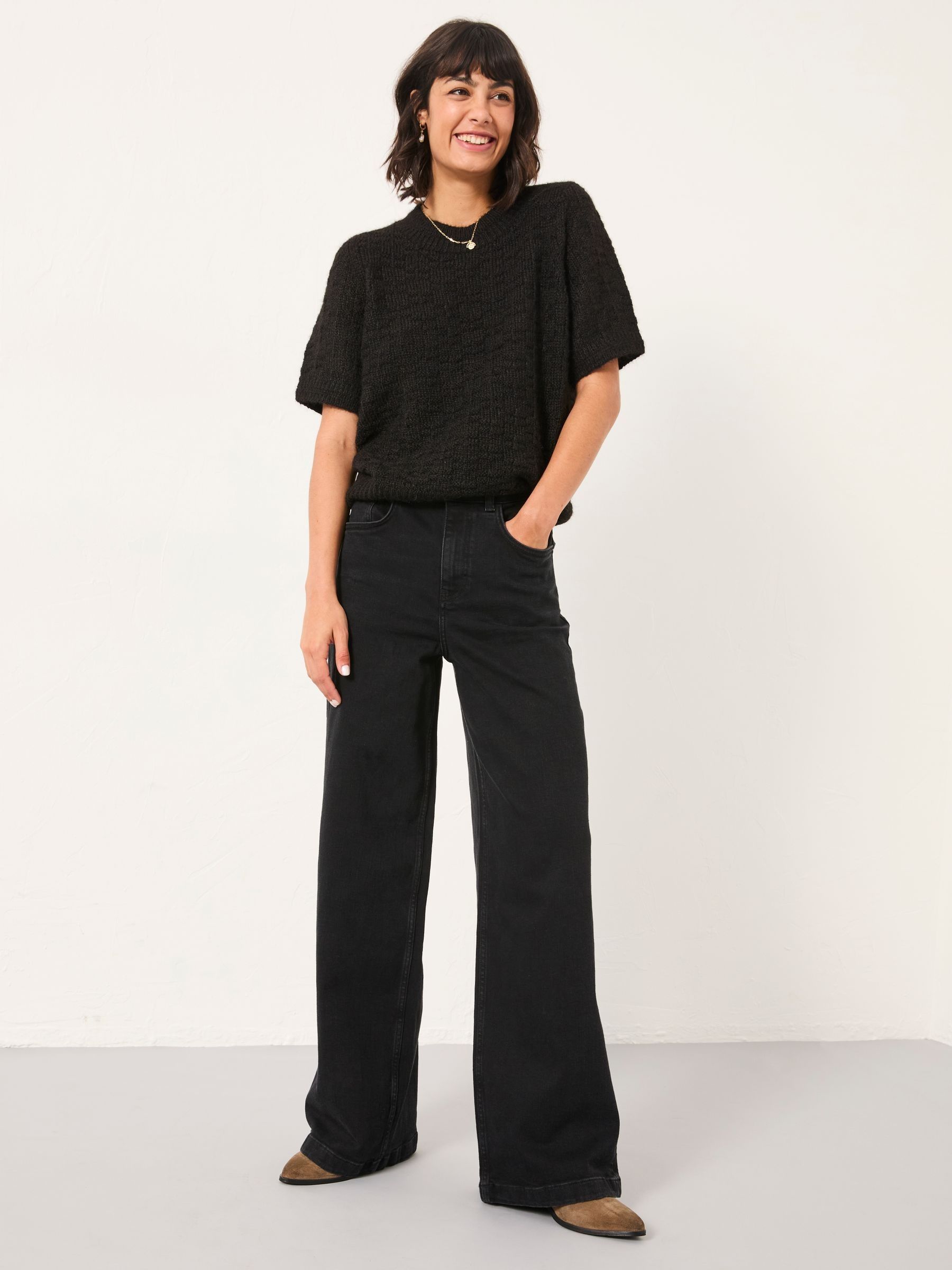 Welling Black Wide Leg Jeans - Image 5 of 7