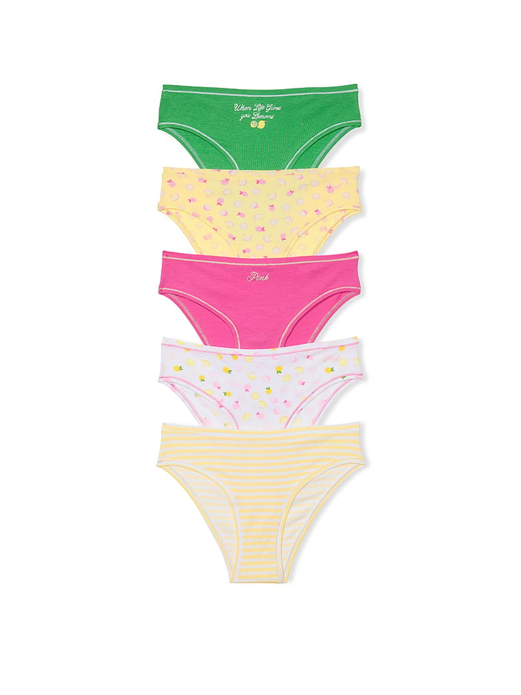 Yellow/Pink/White/Green/Yellow Cheeky 5 Pack Knickers - Image 1 of 2