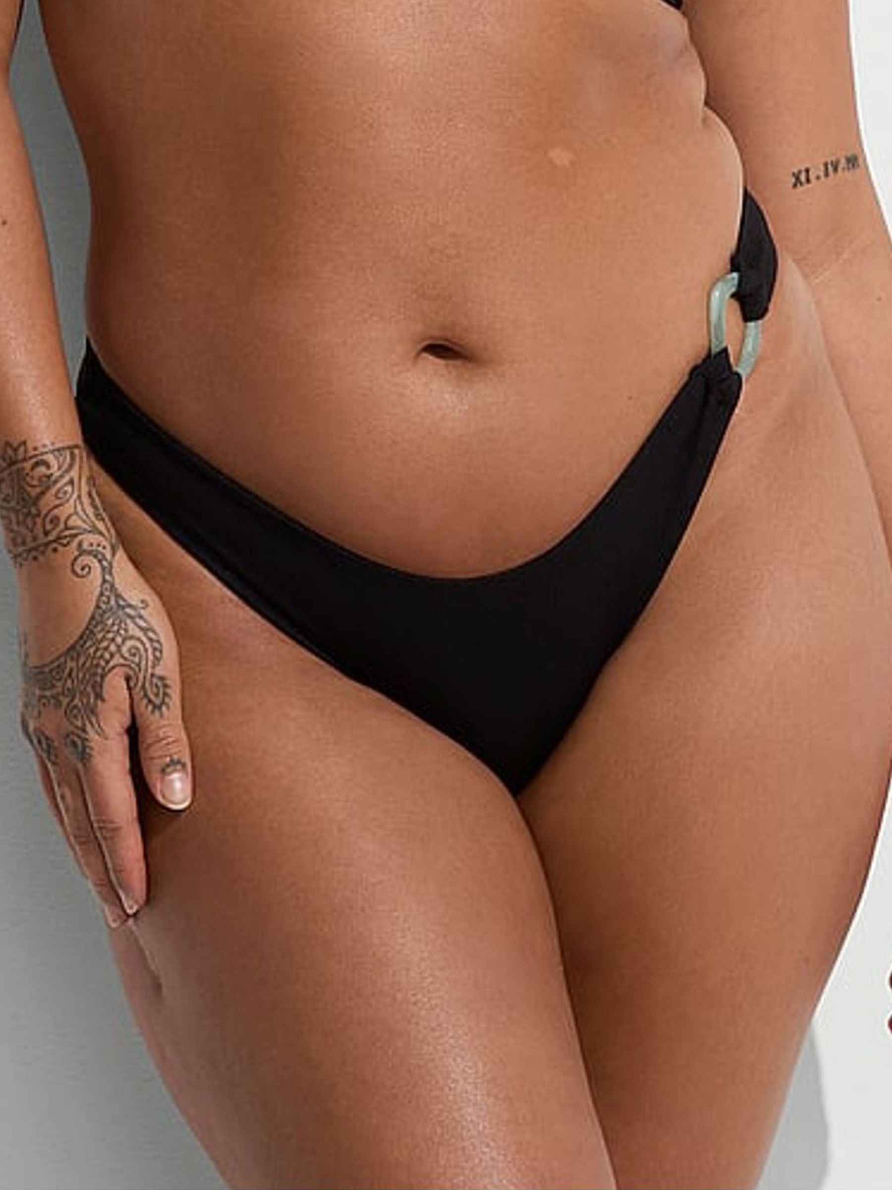 Black Brazilian Beaded Bikini Bottoms - Image 1 of 3