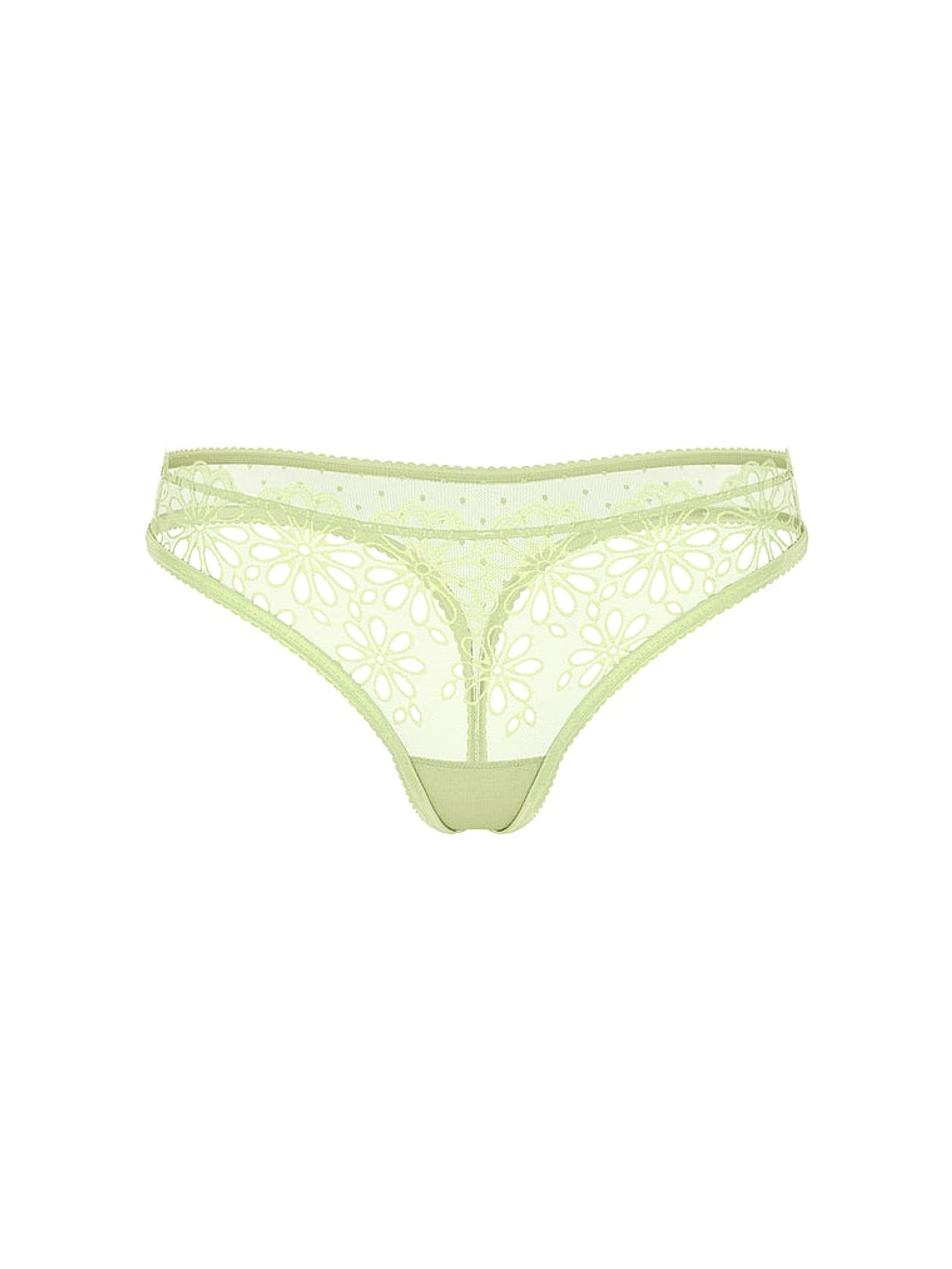 New Reed Green Thong Eyelet Mesh Knickers - Image 4 of 4