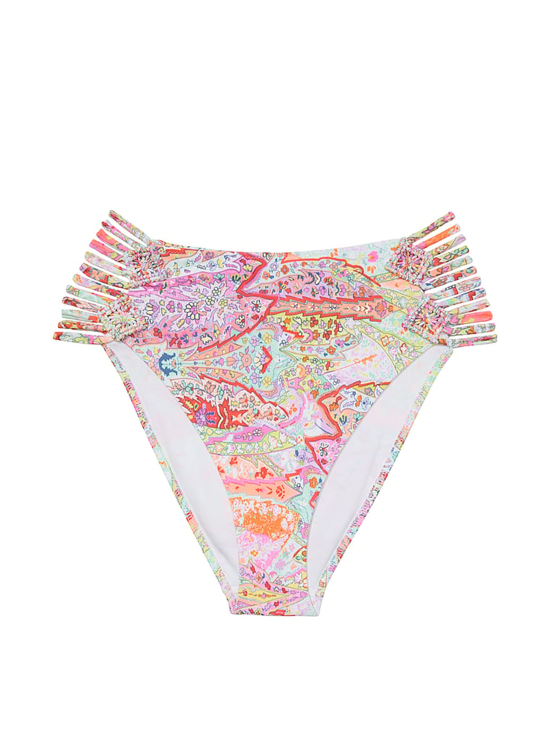 Paisley Pink High Waisted Macrame Bikini Bottom - Image 3 of 3