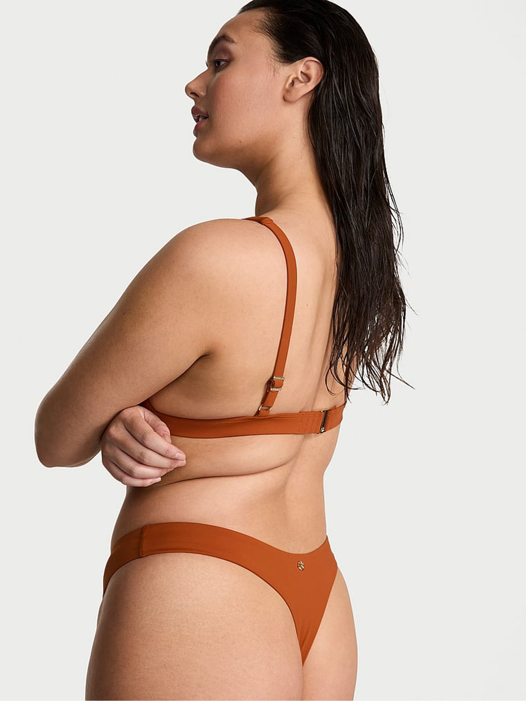 Cinnamon Brown Thong Bikini Bottoms - Image 2 of 3