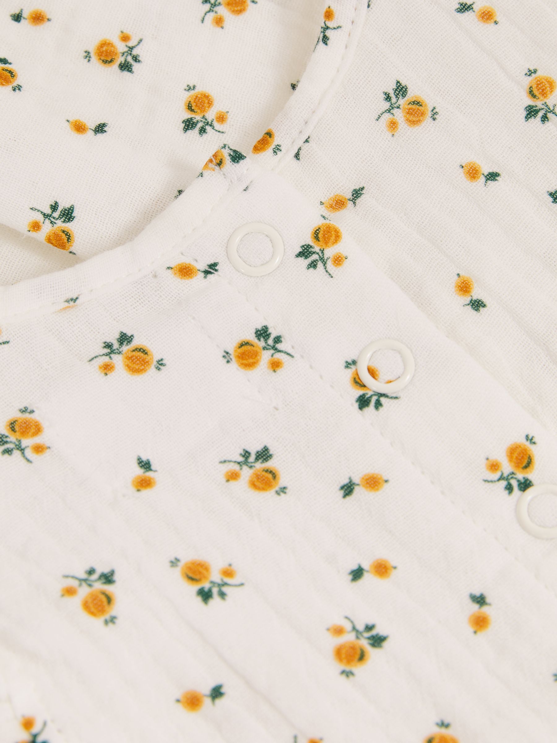Cotton Seersucker Floral Print Romper in Ivory Print - Image 4 of 4