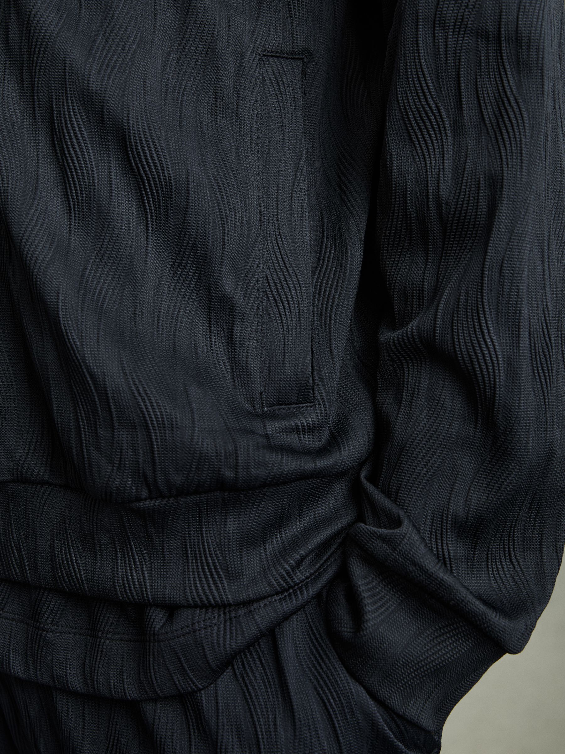 Wave-Jacquard Zip-Through Jacket in Navy - Image 5 of 7
