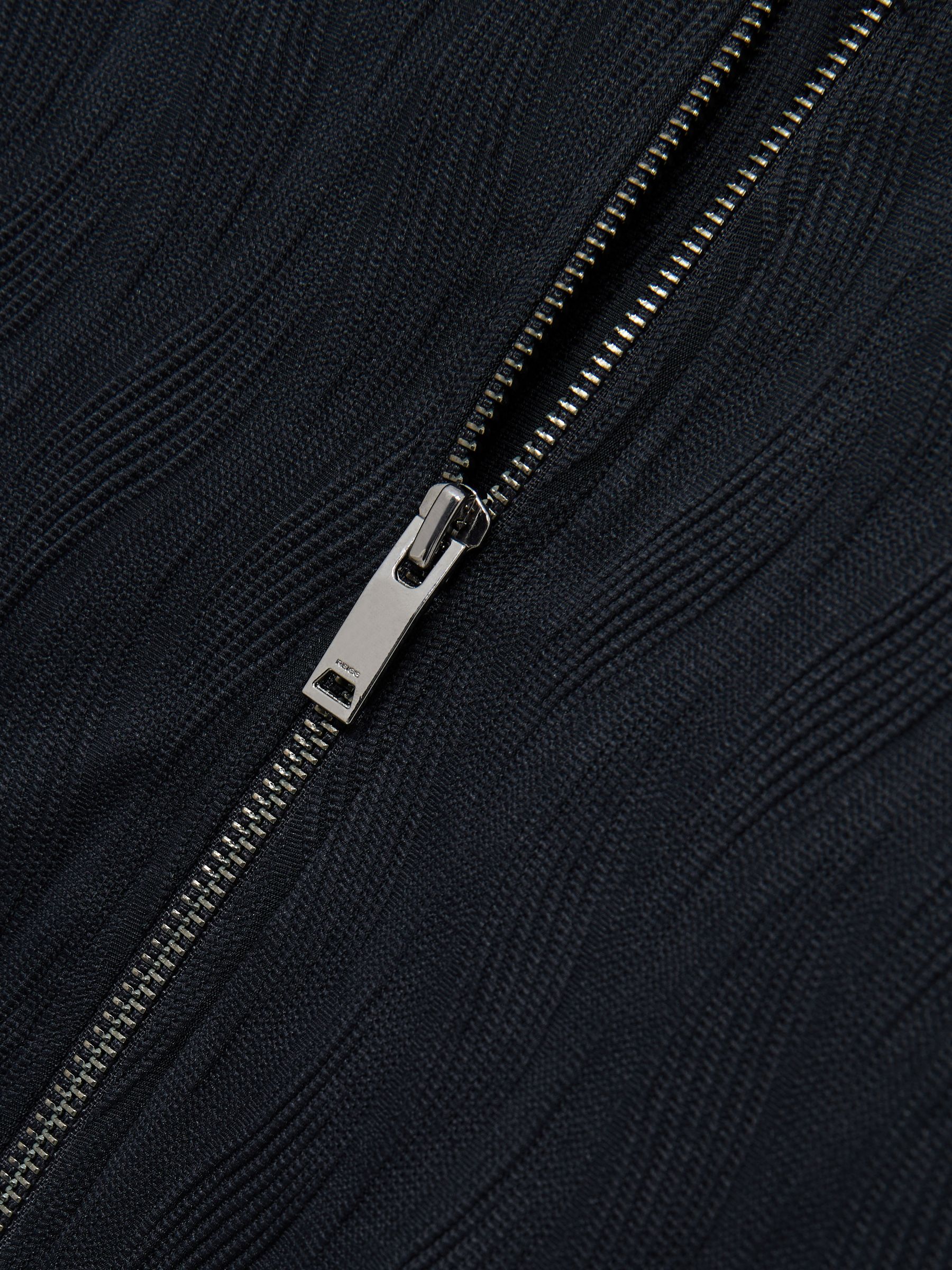 Wave-Jacquard Zip-Through Jacket in Navy - Image 7 of 7