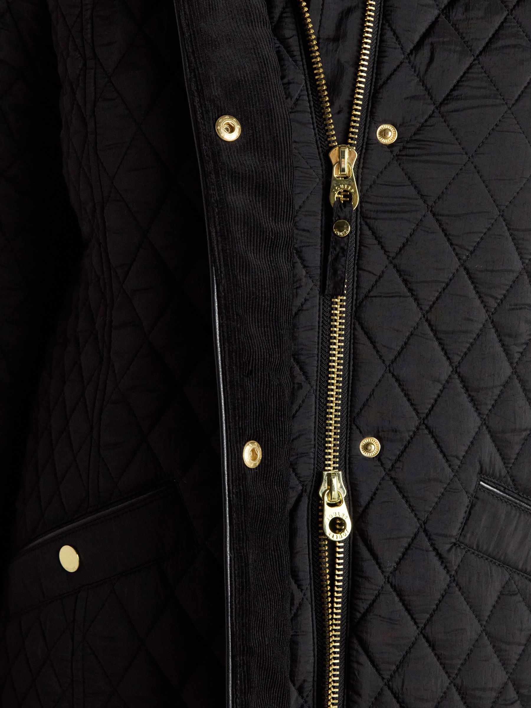 Rosewell Black Longline Diamond Quilted Showerproof Coat with Collar - Image 5 of 13
