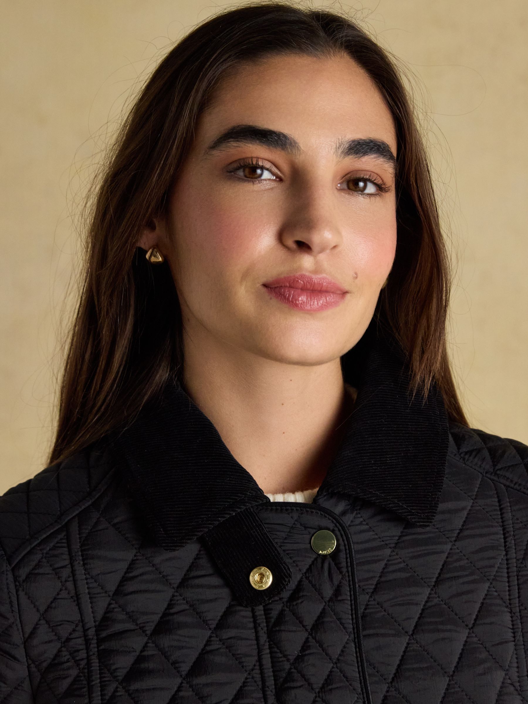 Rosewell Black Longline Diamond Quilted Showerproof Coat with Collar - Image 6 of 13