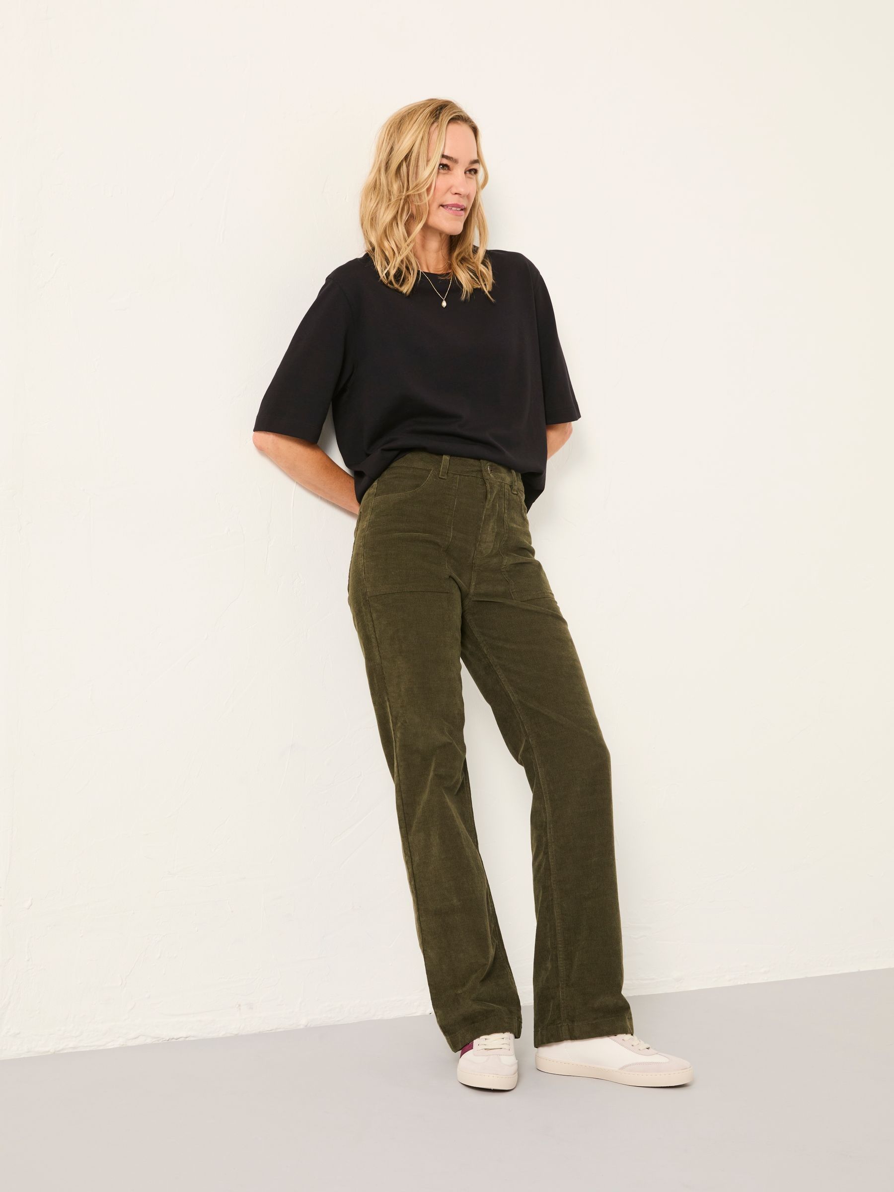 Clara Olive Green Cord Trouser - Image 3 of 5