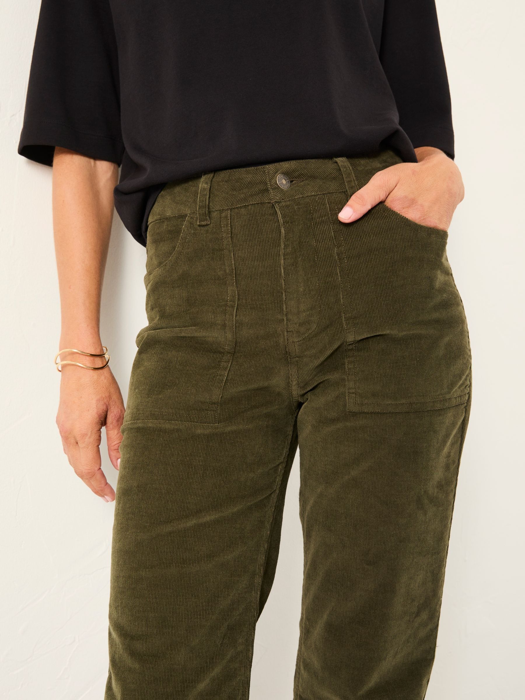 Clara Olive Green Cord Trouser - Image 4 of 5