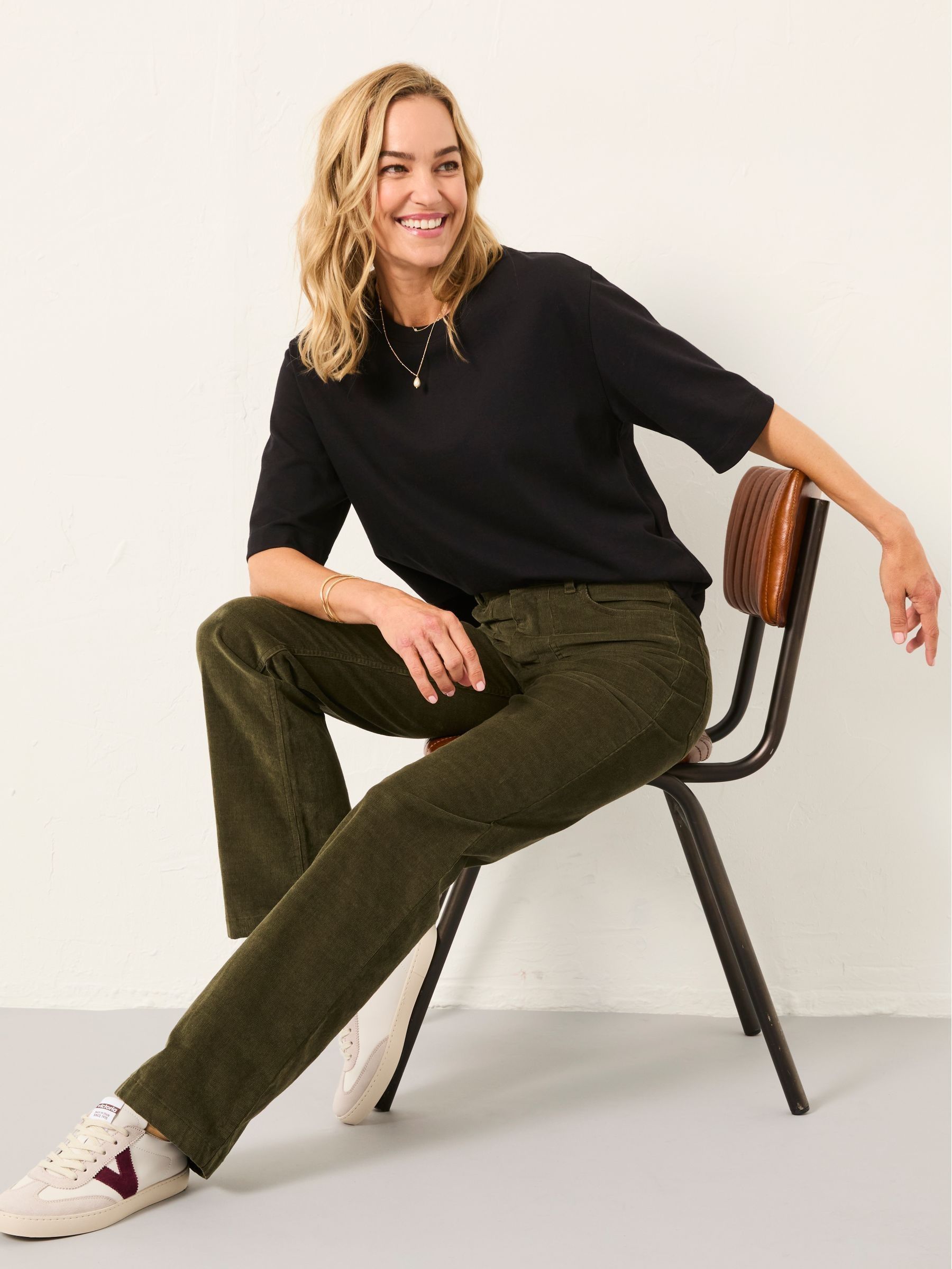 Clara Olive Green Cord Trouser - Image 5 of 5