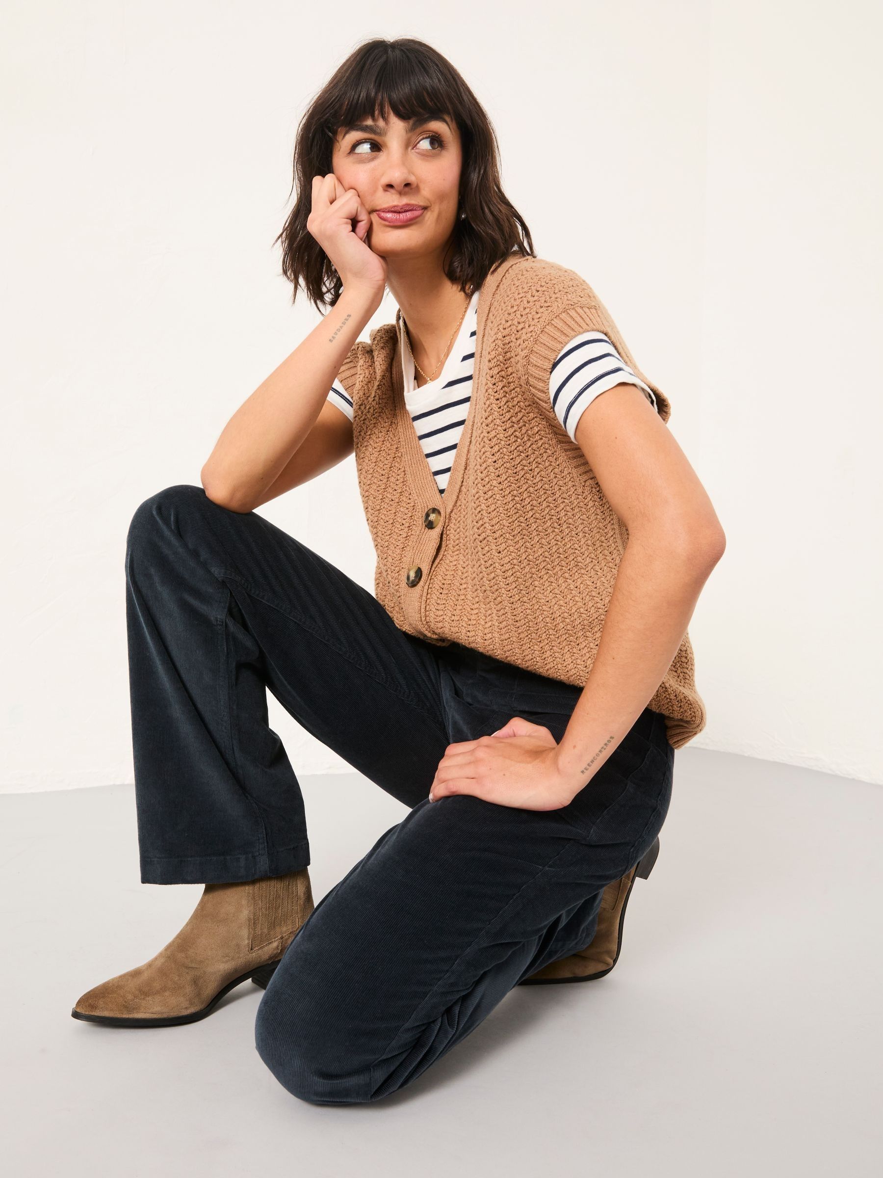 Clara Dark Navy Cord Trouser - Image 4 of 6