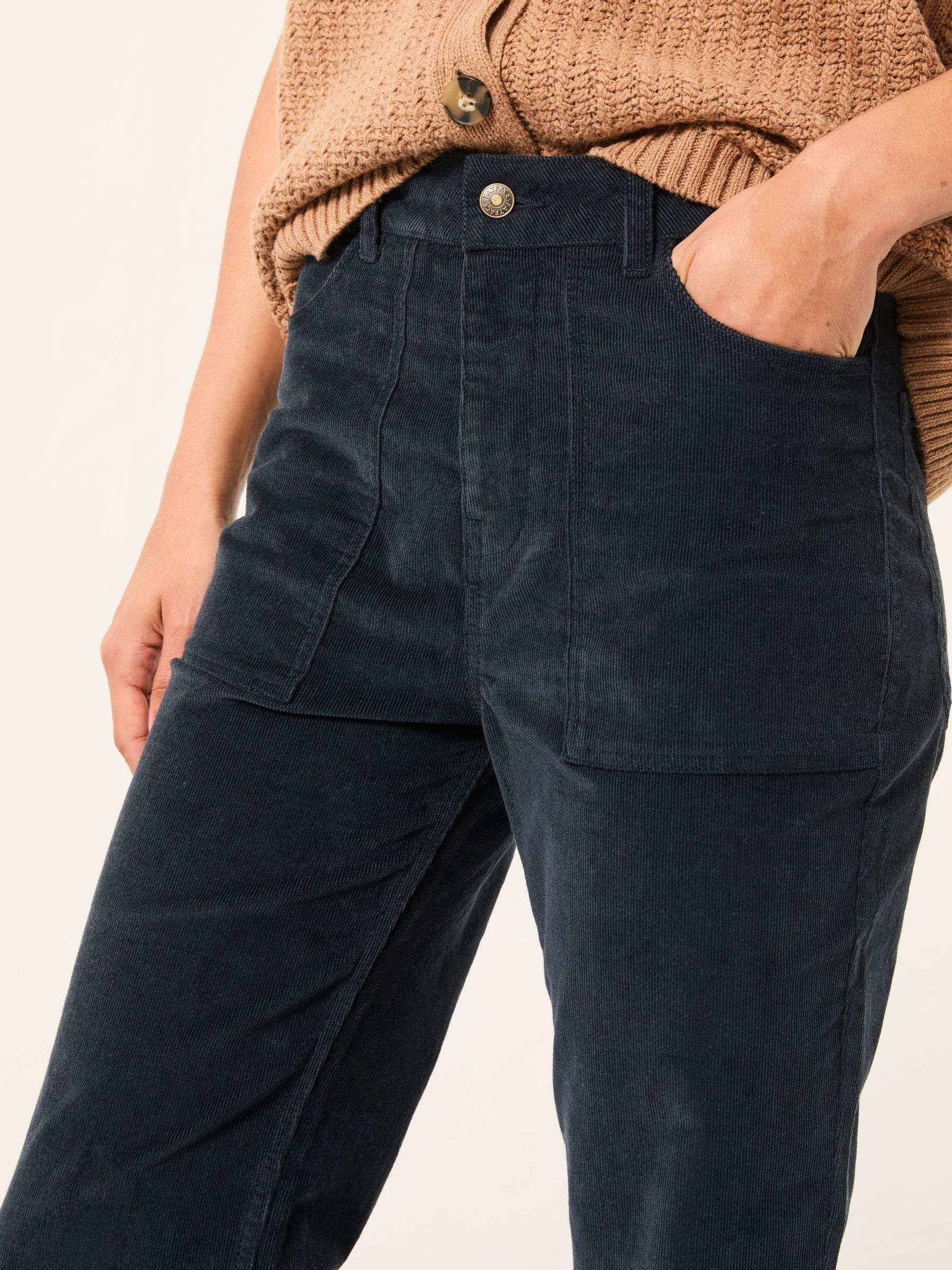 Clara Dark Navy Cord Trouser - Image 5 of 6