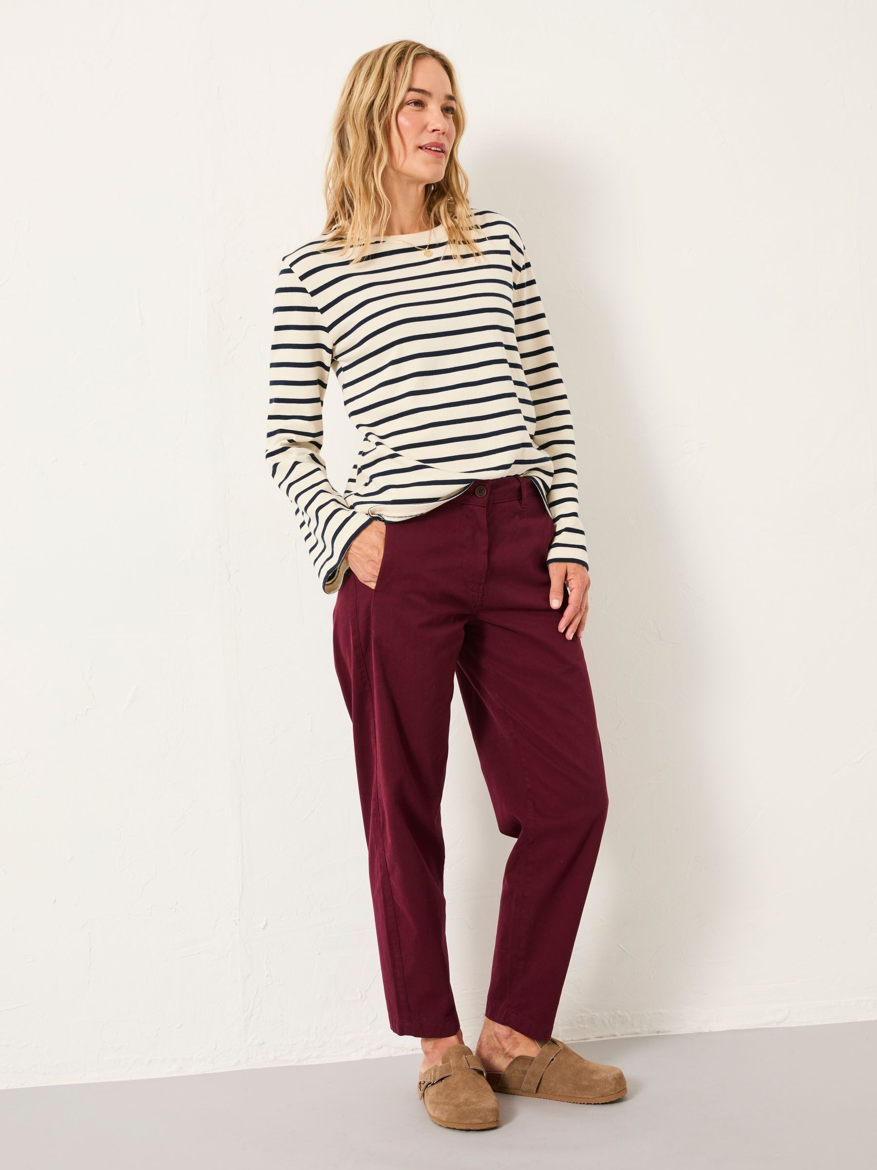 Eloise Burgundy Red Tapered Chino - Image 5 of 6