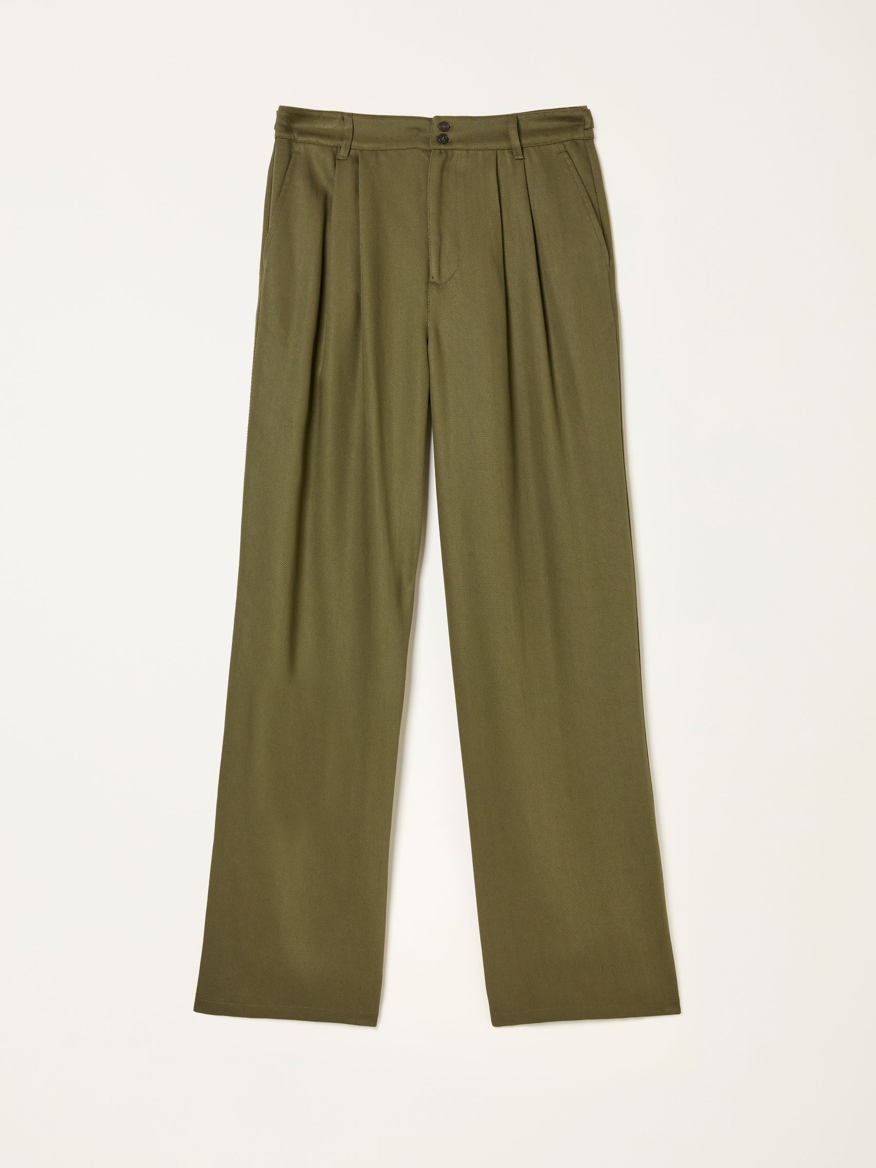 Ginger Olive Green Wide Leg Trousers - Image 5 of 5 Ginger Olive Green Wide Leg Trousers - Image 5 of 5