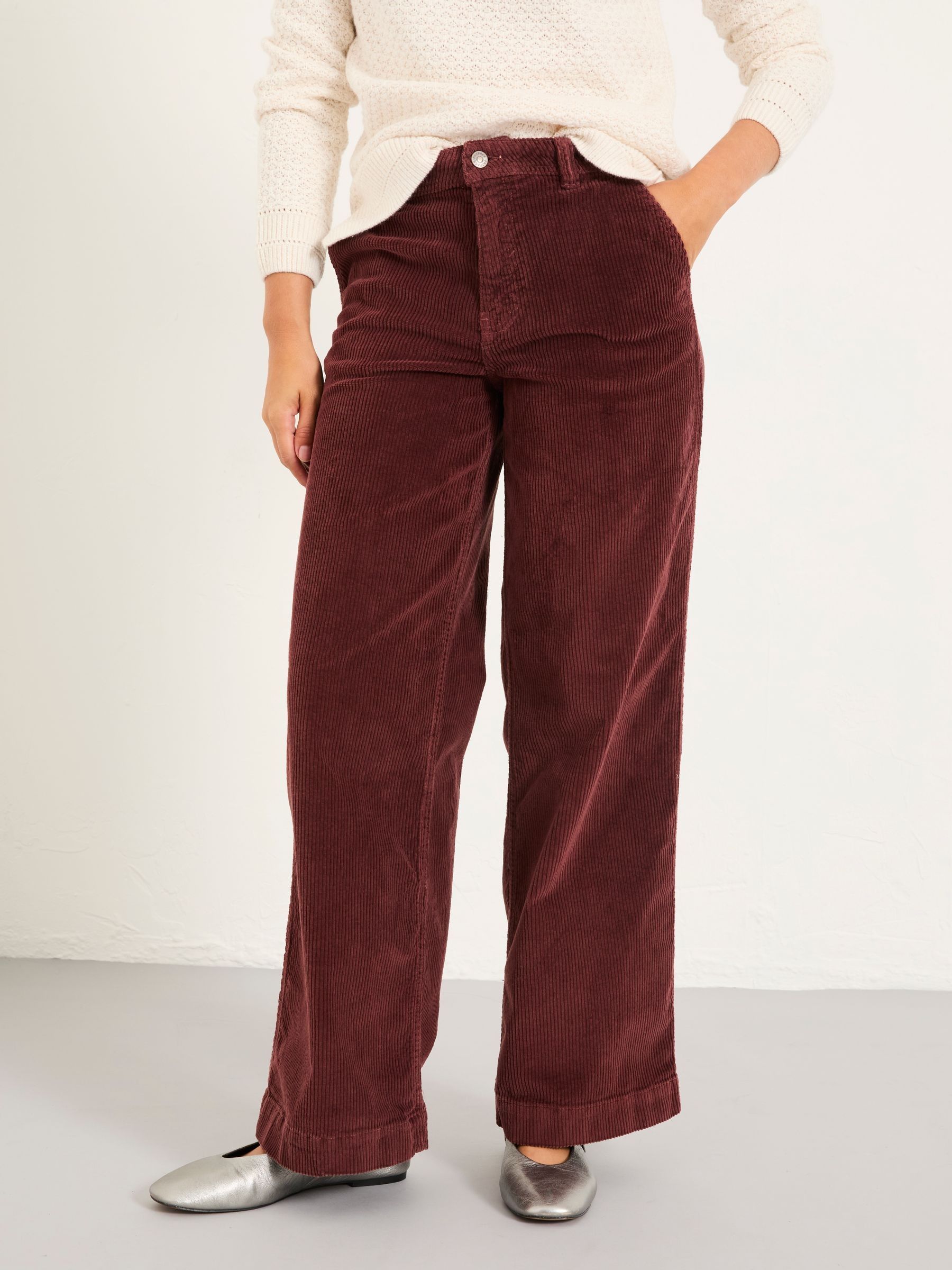 Kendall Chocolate Brown Cord Wide Leg Trouser - Image 1 of 6