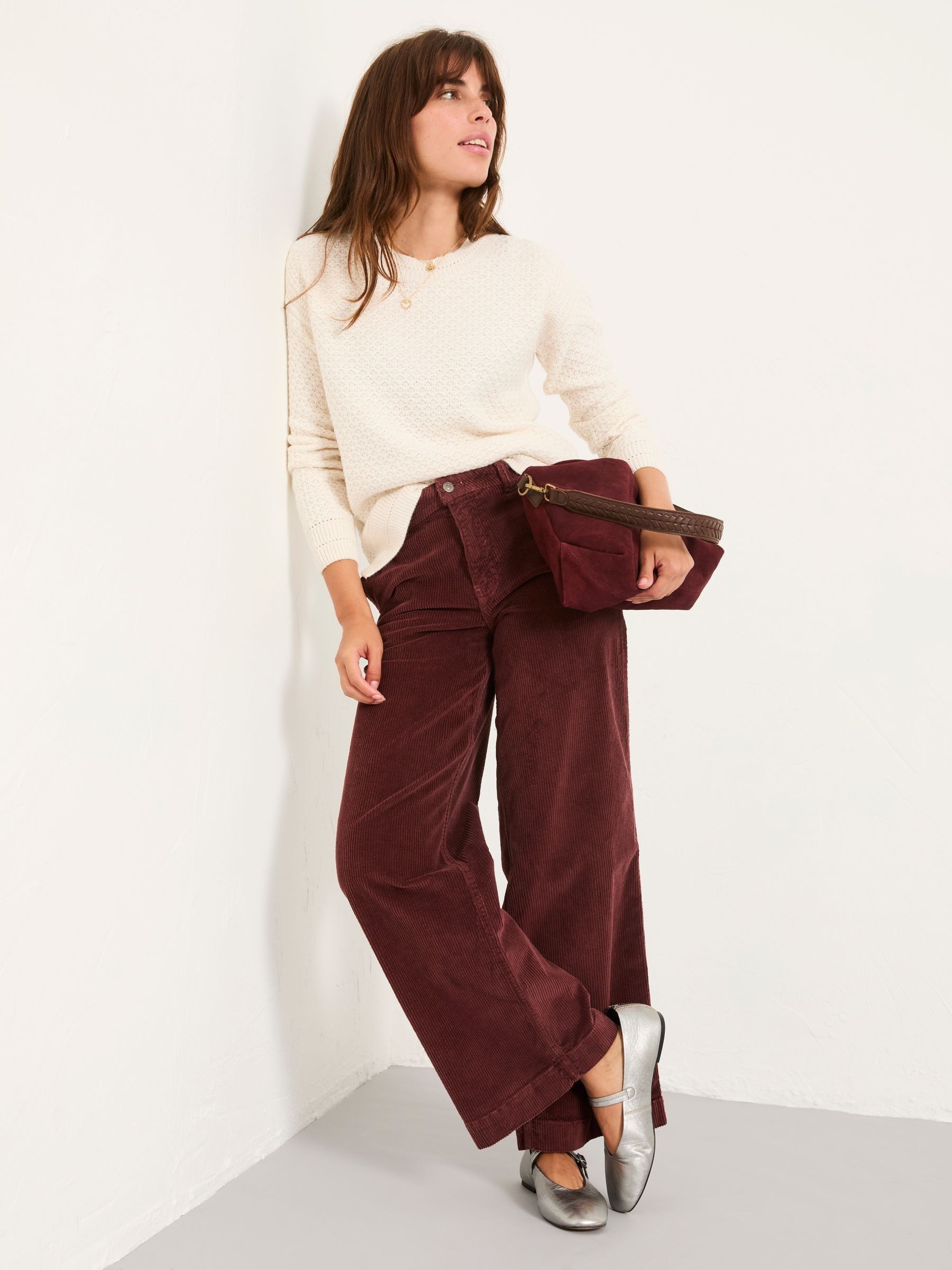 Kendall Chocolate Brown Cord Wide Leg Trouser - Image 3 of 6