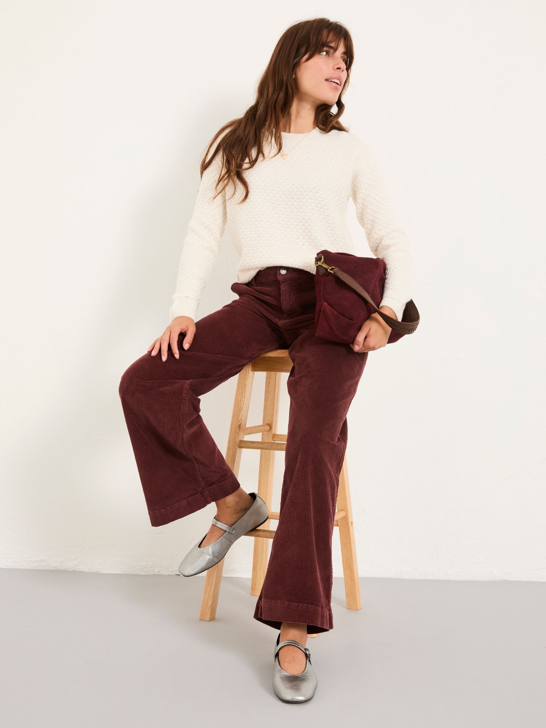 Kendall Chocolate Brown Cord Wide Leg Trouser - Image 5 of 6