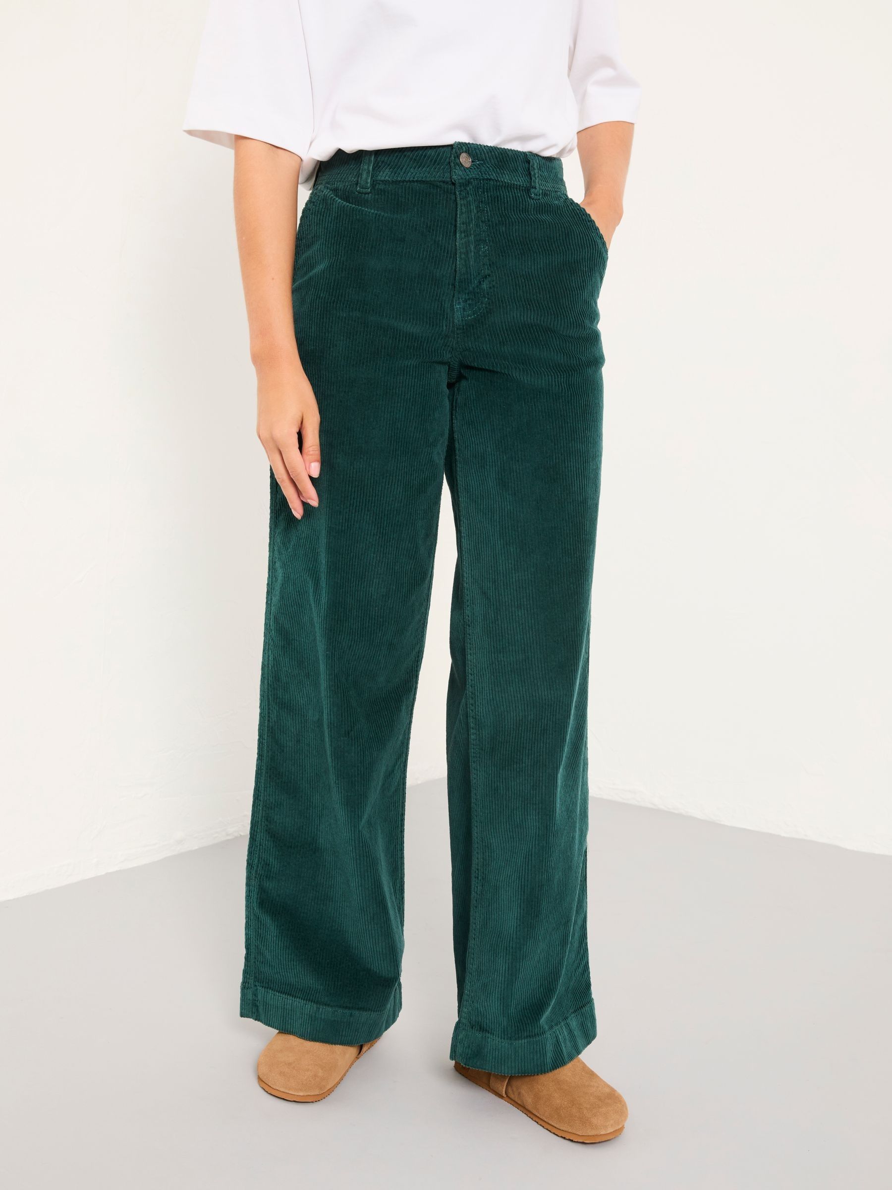 Kendall Teal Blue Cord Wide Leg Trouser - Image 1 of 6