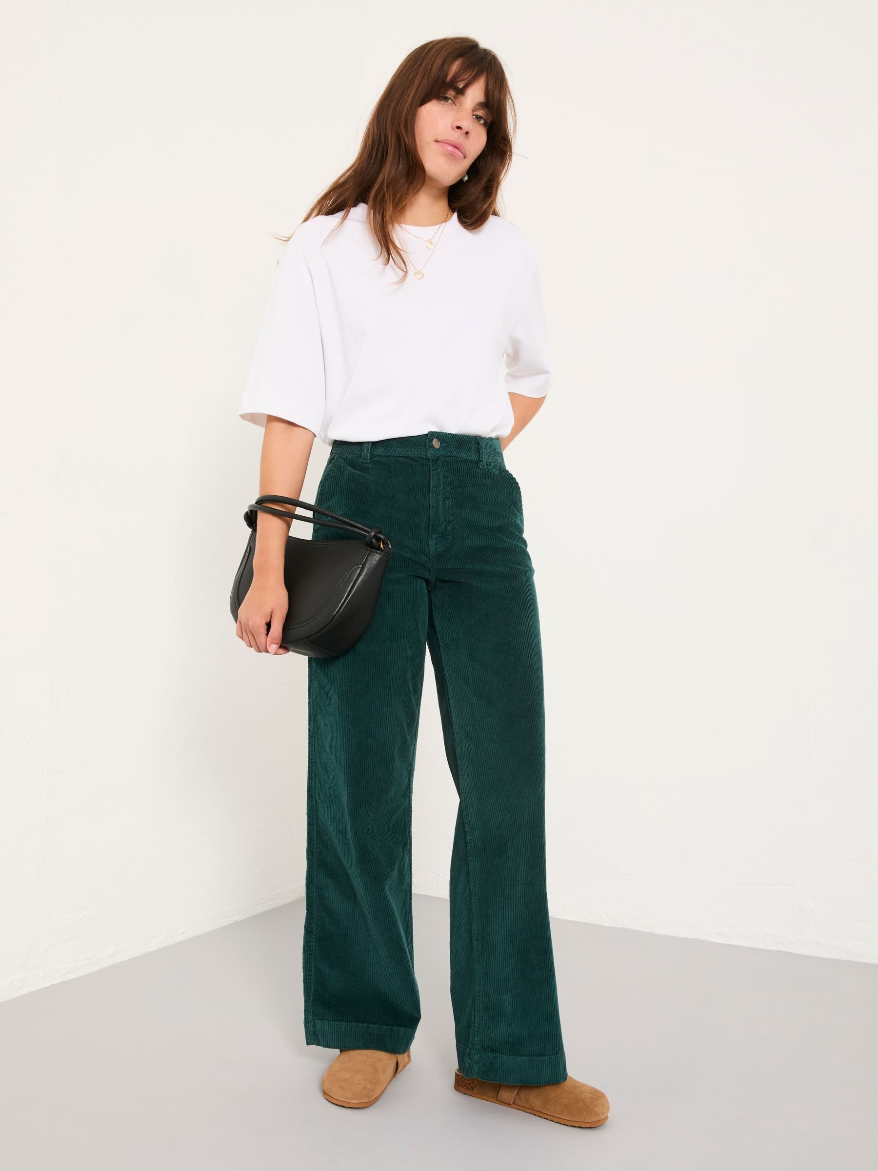 Kendall Teal Blue Cord Wide Leg Trouser - Image 3 of 6