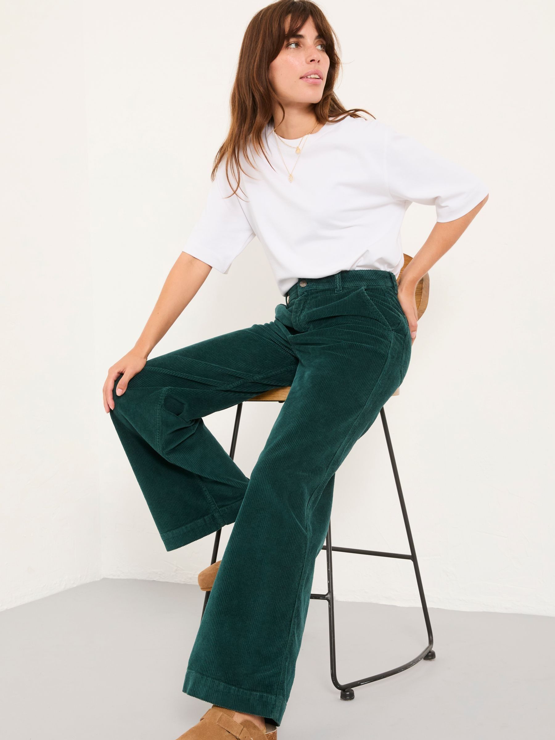 Kendall Teal Blue Cord Wide Leg Trouser - Image 5 of 6