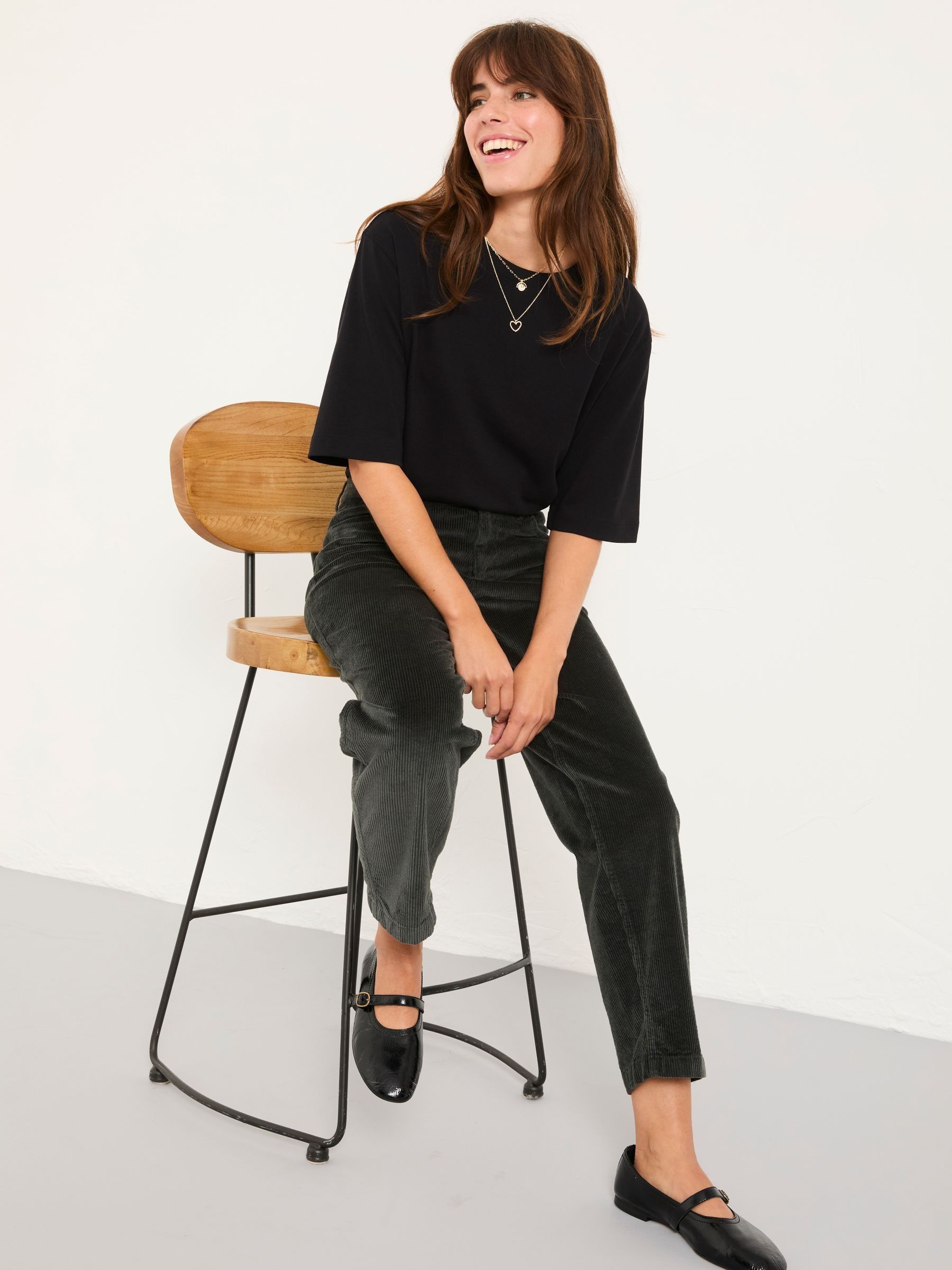 Willow Washed Black Cord Tapered Trouser - Image 4 of 6