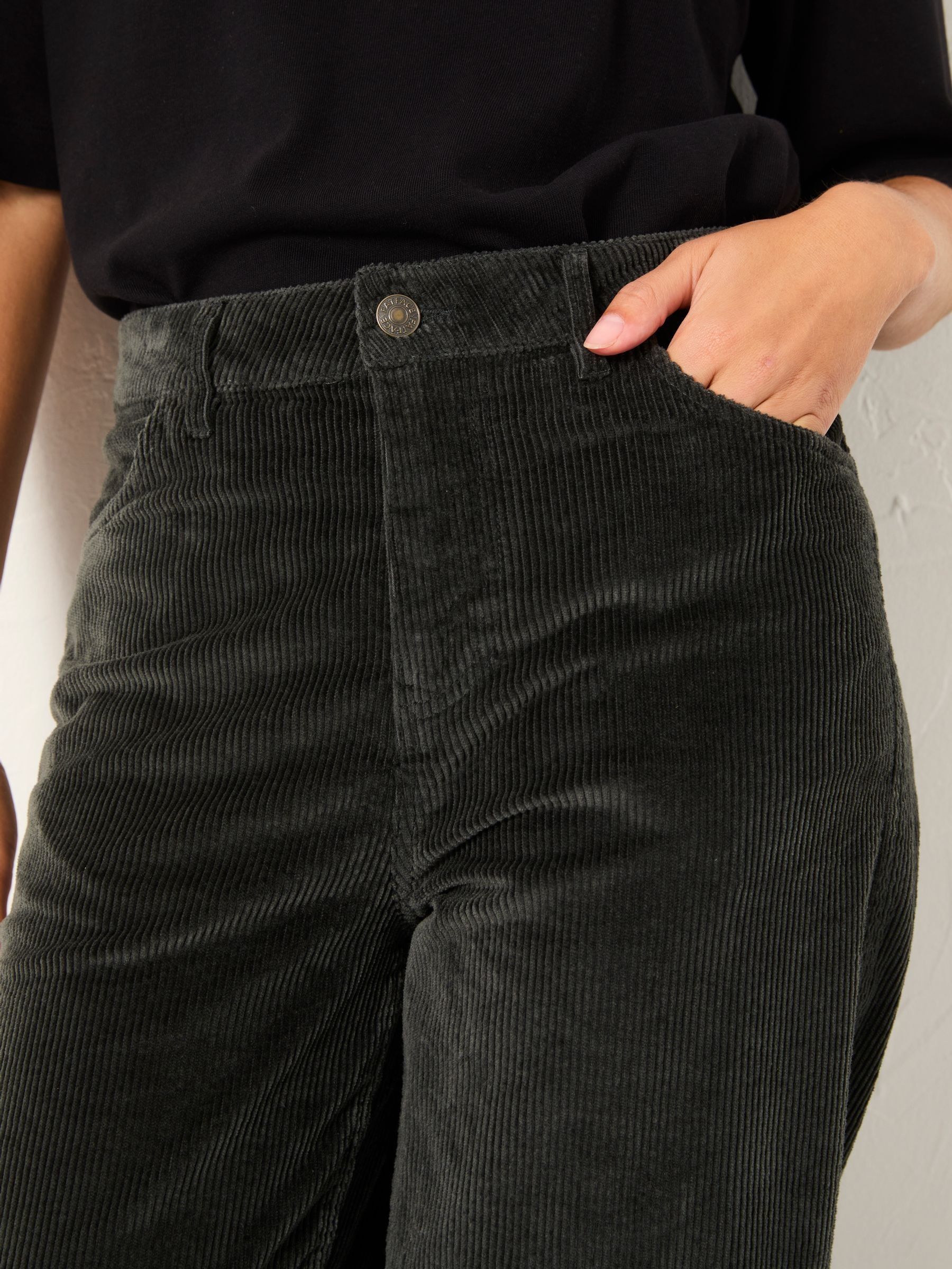 Willow Washed Black Cord Tapered Trouser - Image 5 of 6