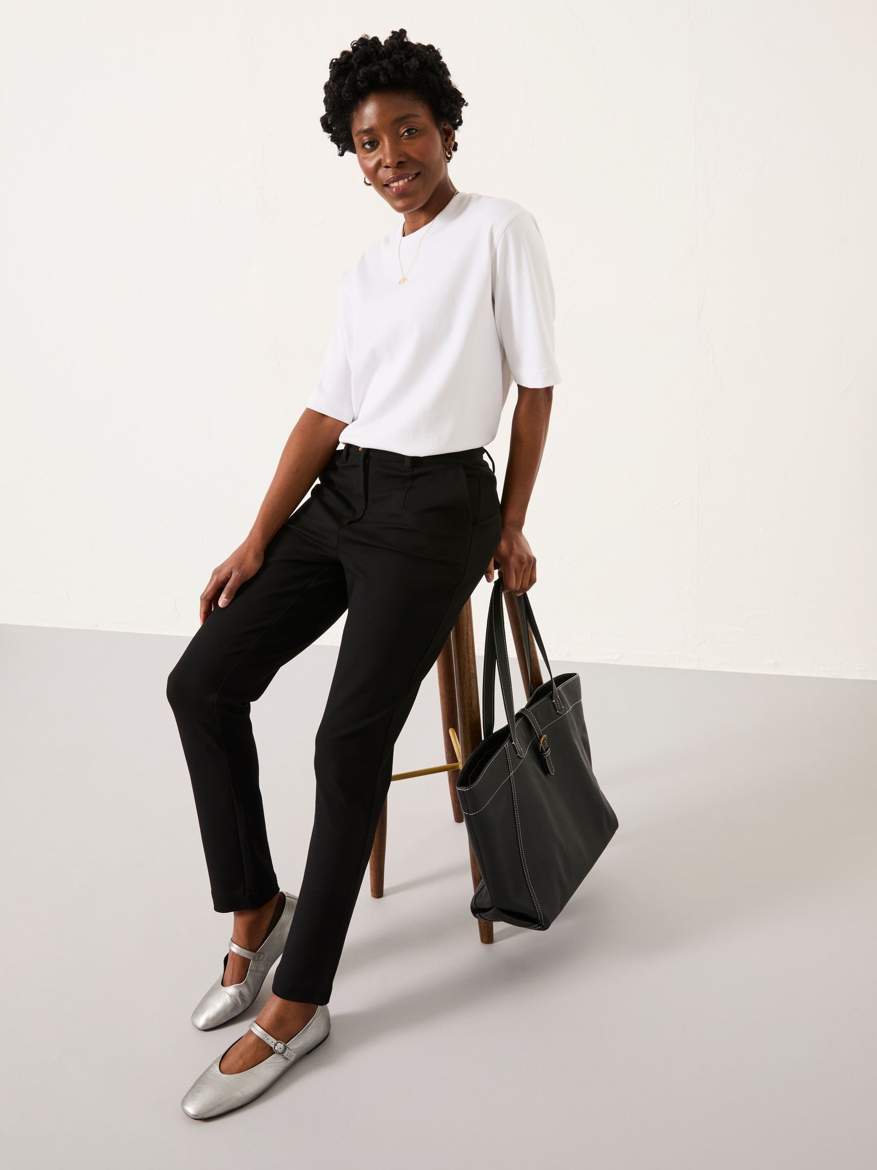 Grace Black Ponte Tapered Trouser - Image 4 of 5