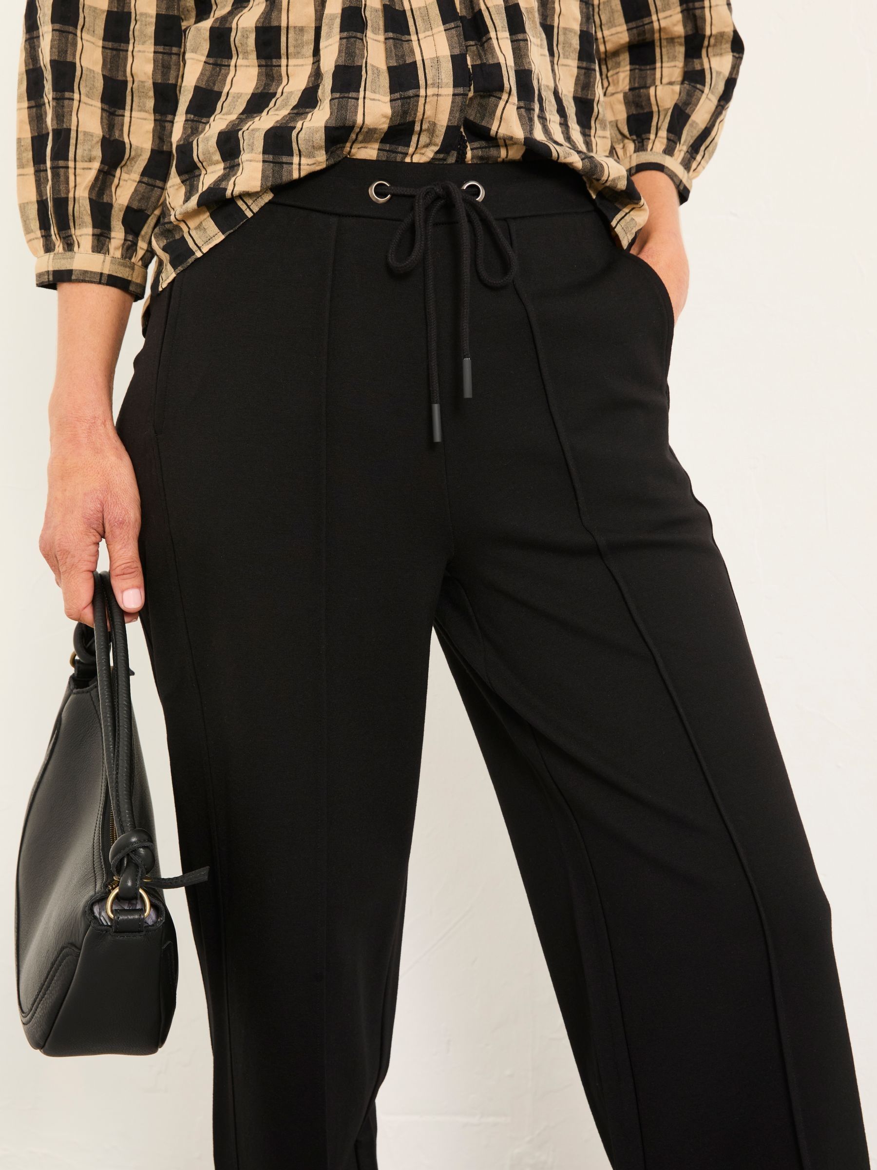 Ely Black Ponte Wide Leg Trouser - Image 3 of 5