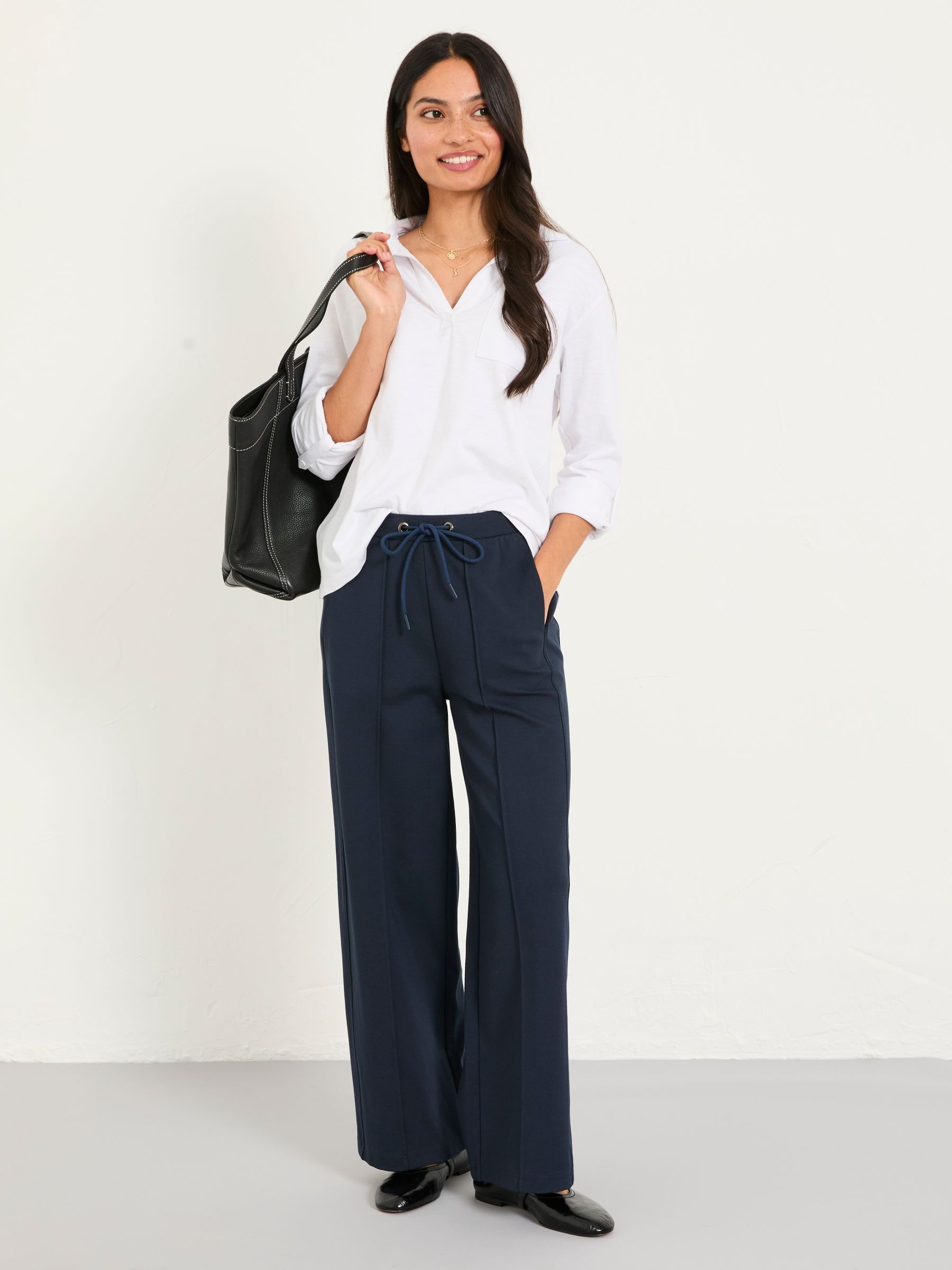 Ely Navy Ponte Wide Leg Trouser - Image 5 of 6