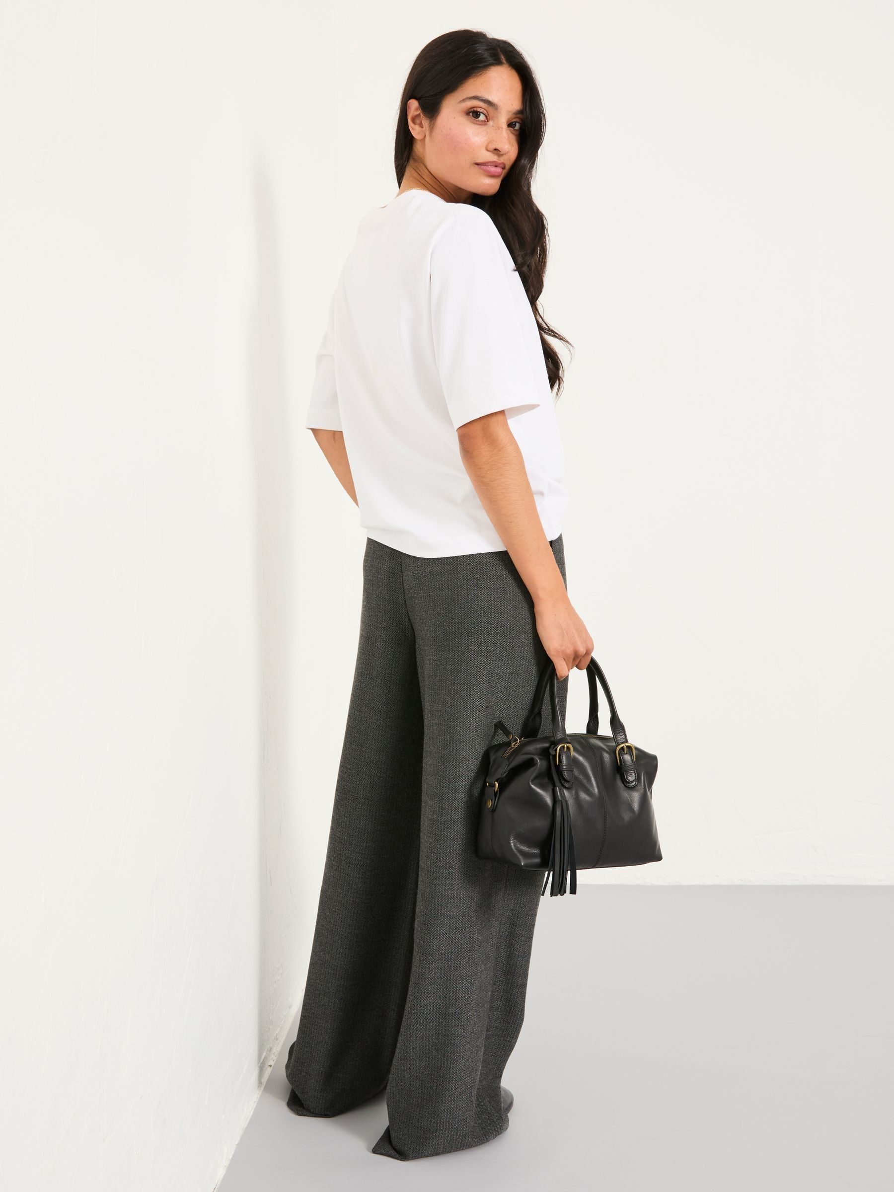Preseley Charcoal Grey Wide Leg Trousers - Image 2 of 5