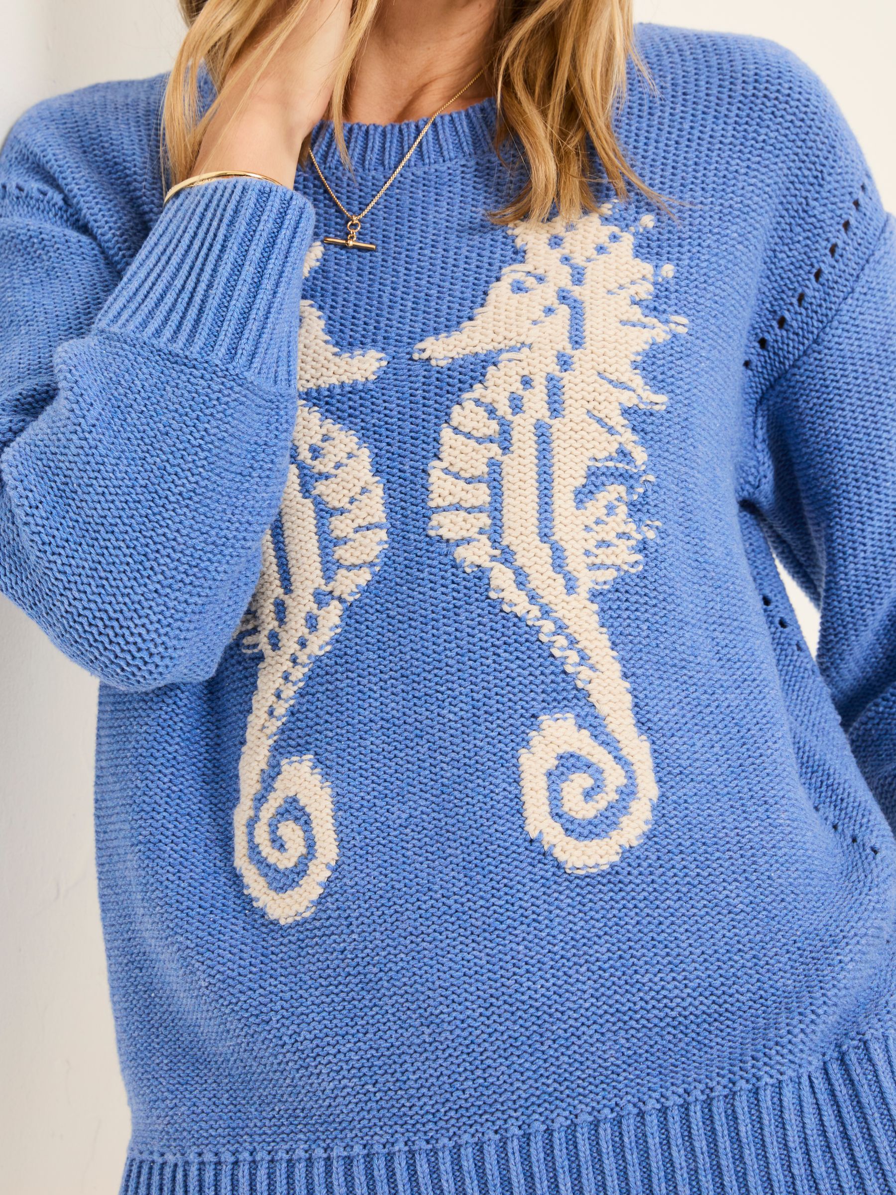 Blue MCS Seahorse Knitted Jumper - Image 4 of 5